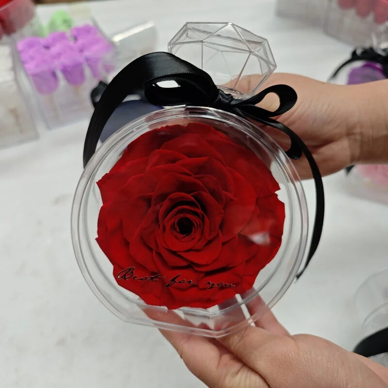 Uniquely Designed Preserved Scent-Infused Eternal Rosas in a Clear Box