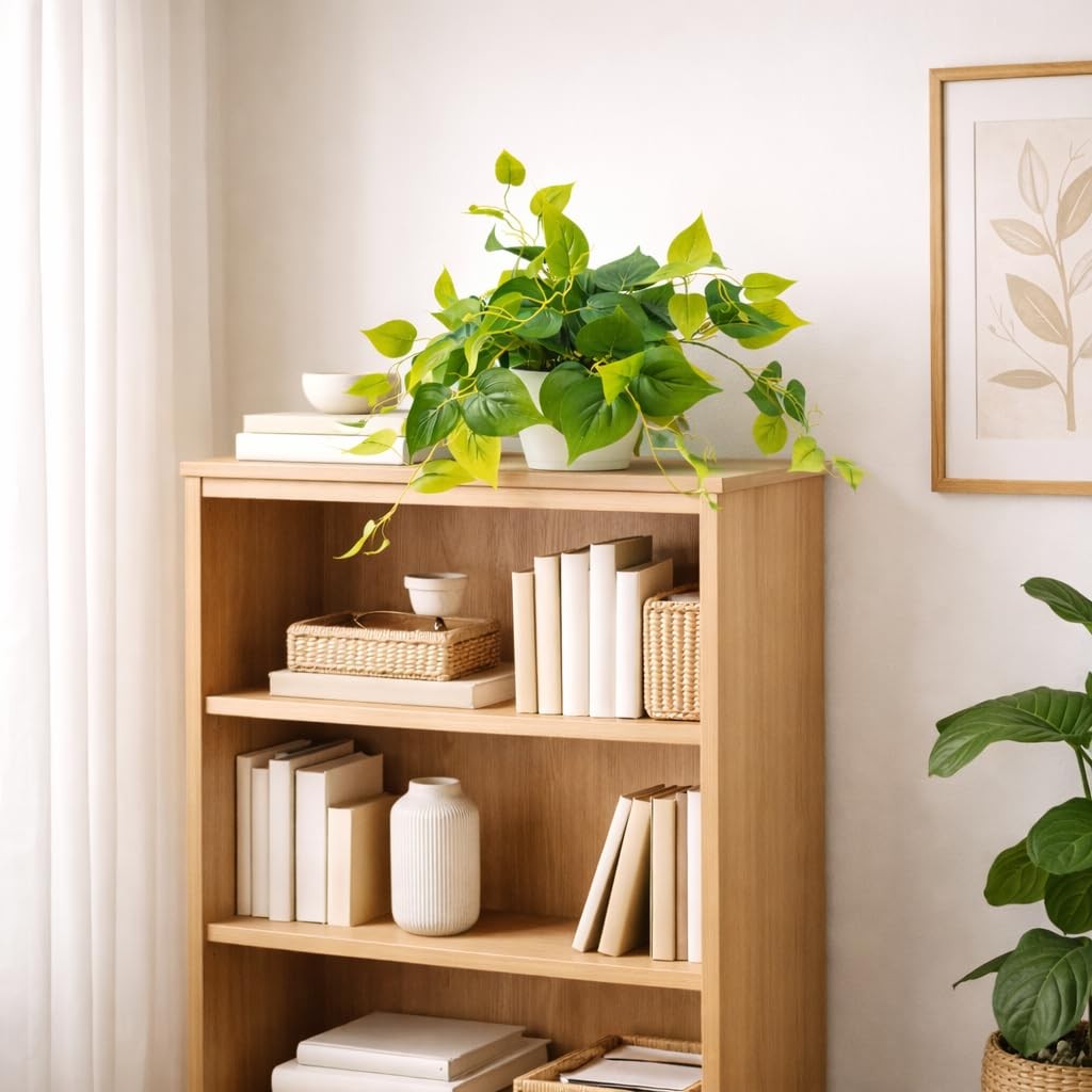 Best alyptus Fake Pothos Hanging Plants Set of 2 Faux Ivy Vines Realistic Silk