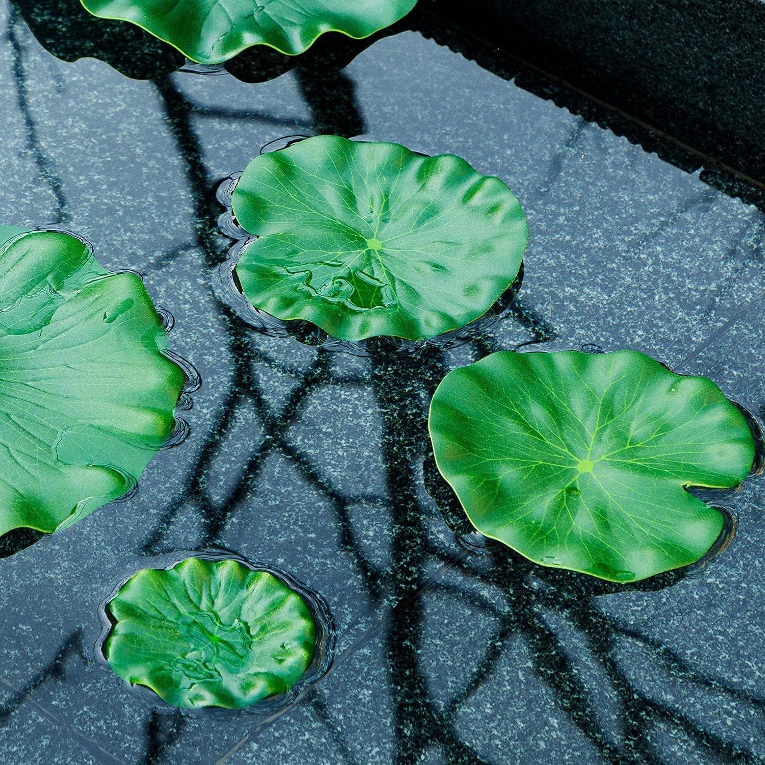 6Pcs Floating Lily Pads Artificial Foam Lotus Leaves Realistic Pond Decor