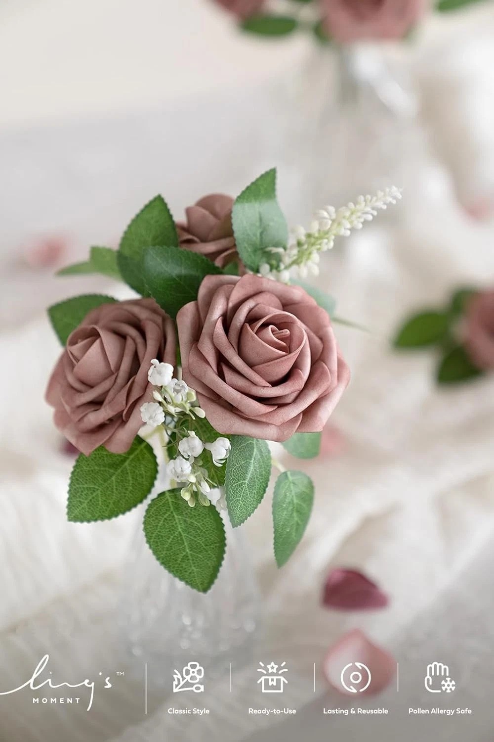 Stunning 25 Pcs Dusty Rose Foam Roses – Perfect for DIY Projects & Celebrations