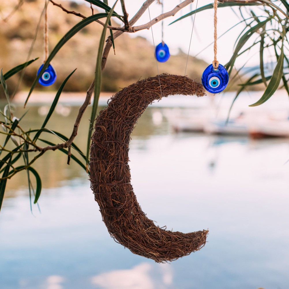 2 PCS Natural Rattan Vine Ring Branch Garland Twig Wreath Grapevine