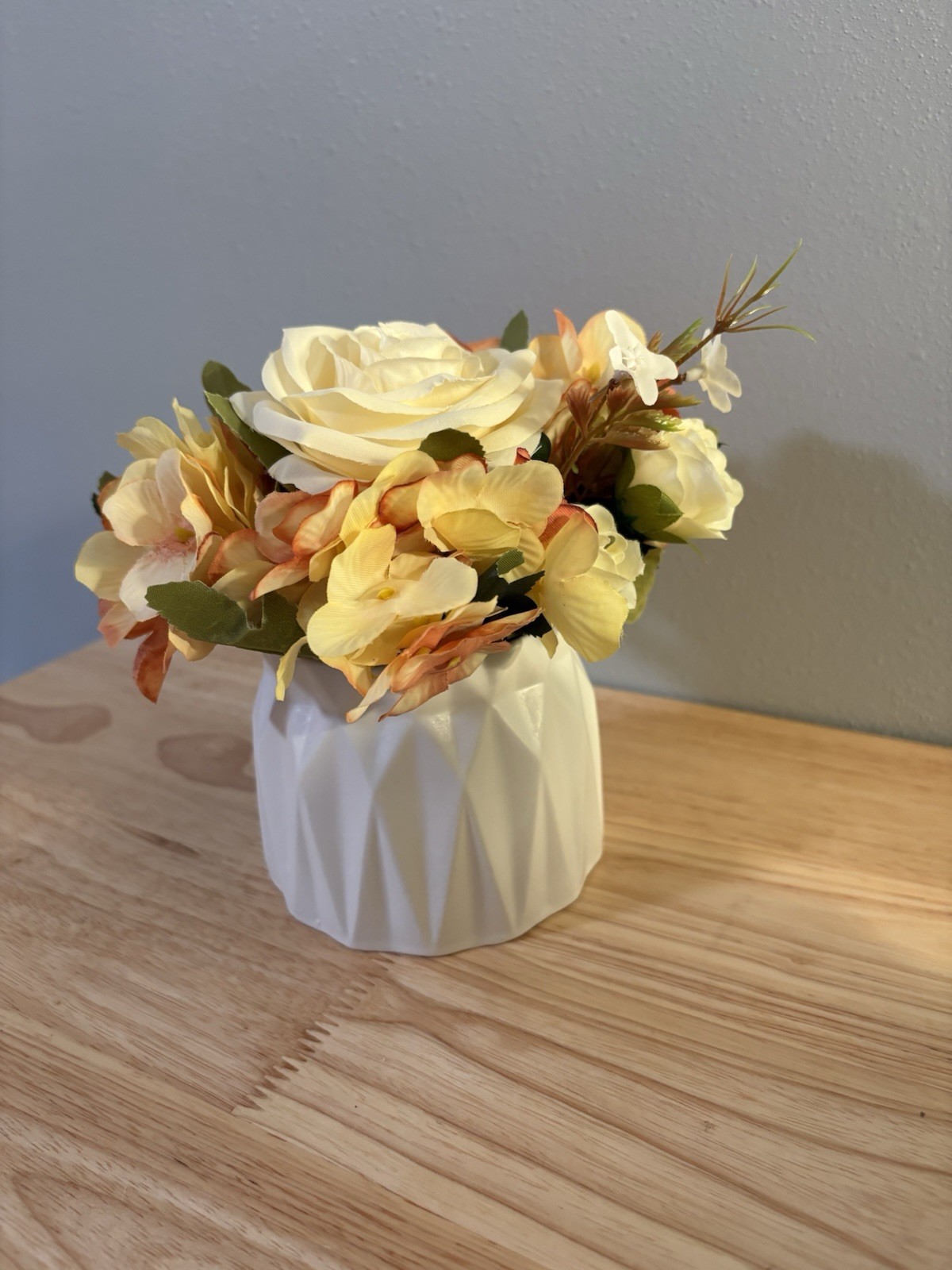 Artificial Floral Arrangement In Ceramic Vase *Home Decor