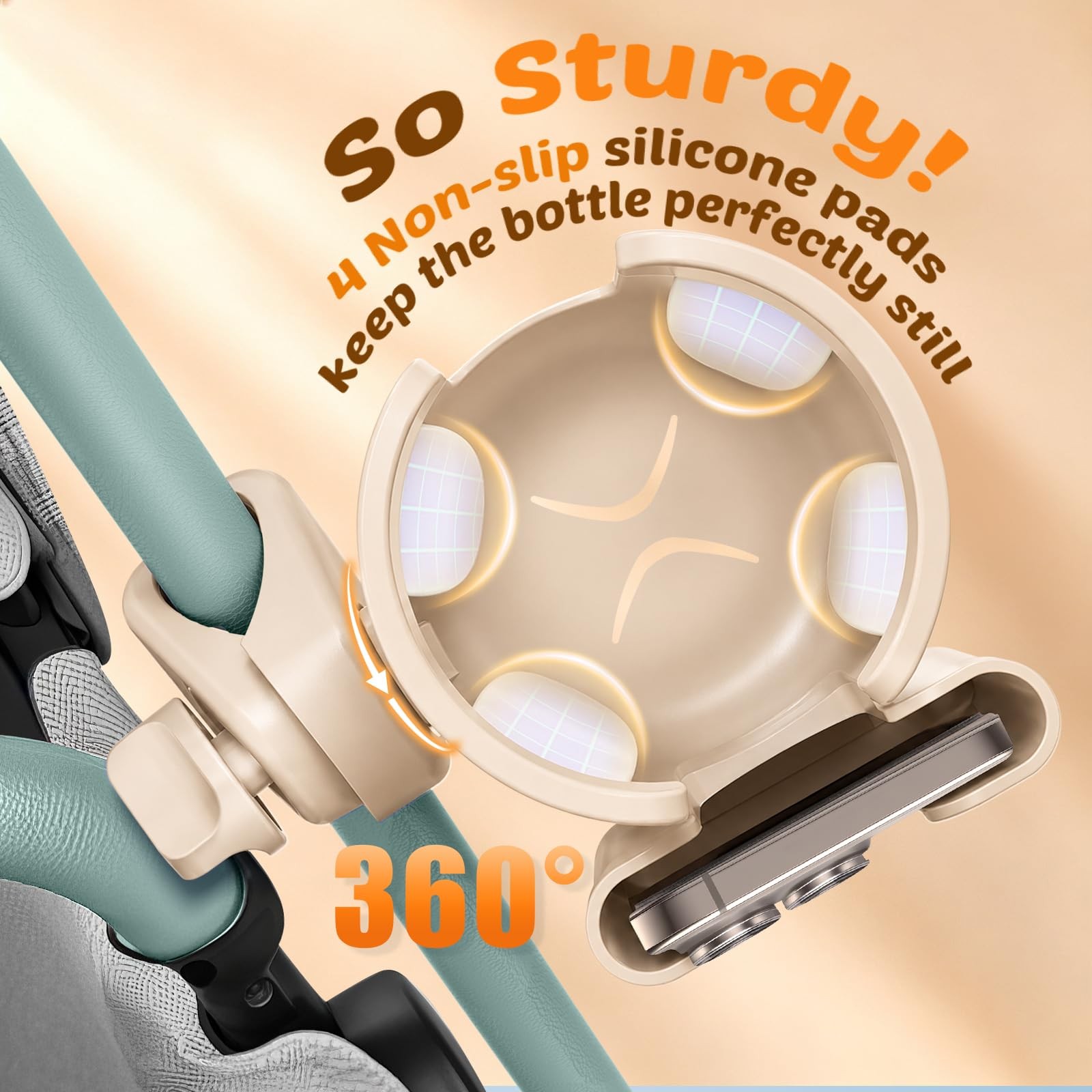 Cup Holder for Walker: Stroller Cup Holder Attachment with Phone Holder | Wheelc