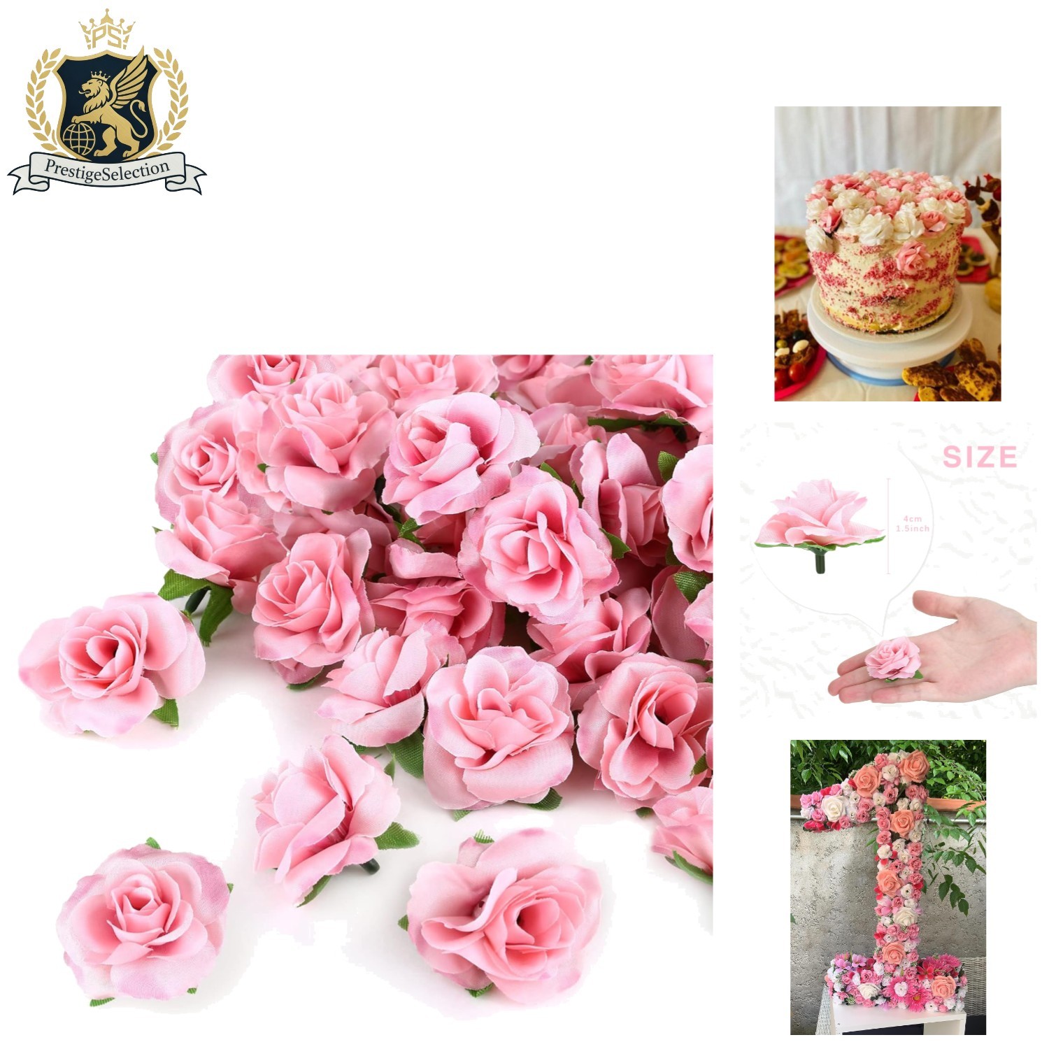 50pcs Light Pink Silk Roses – 1.6
