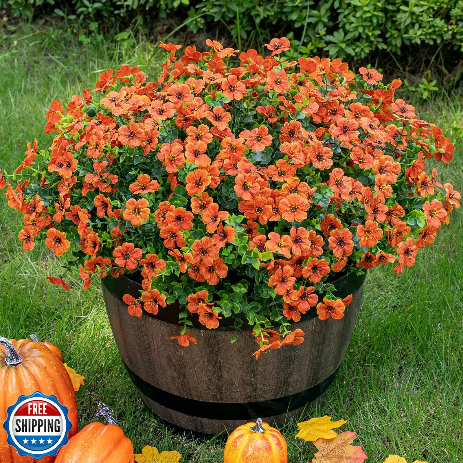 Lnoicy 20 Bundles Artificial Fake Flowers for Outdoor Faux Eucalyptus Flowers