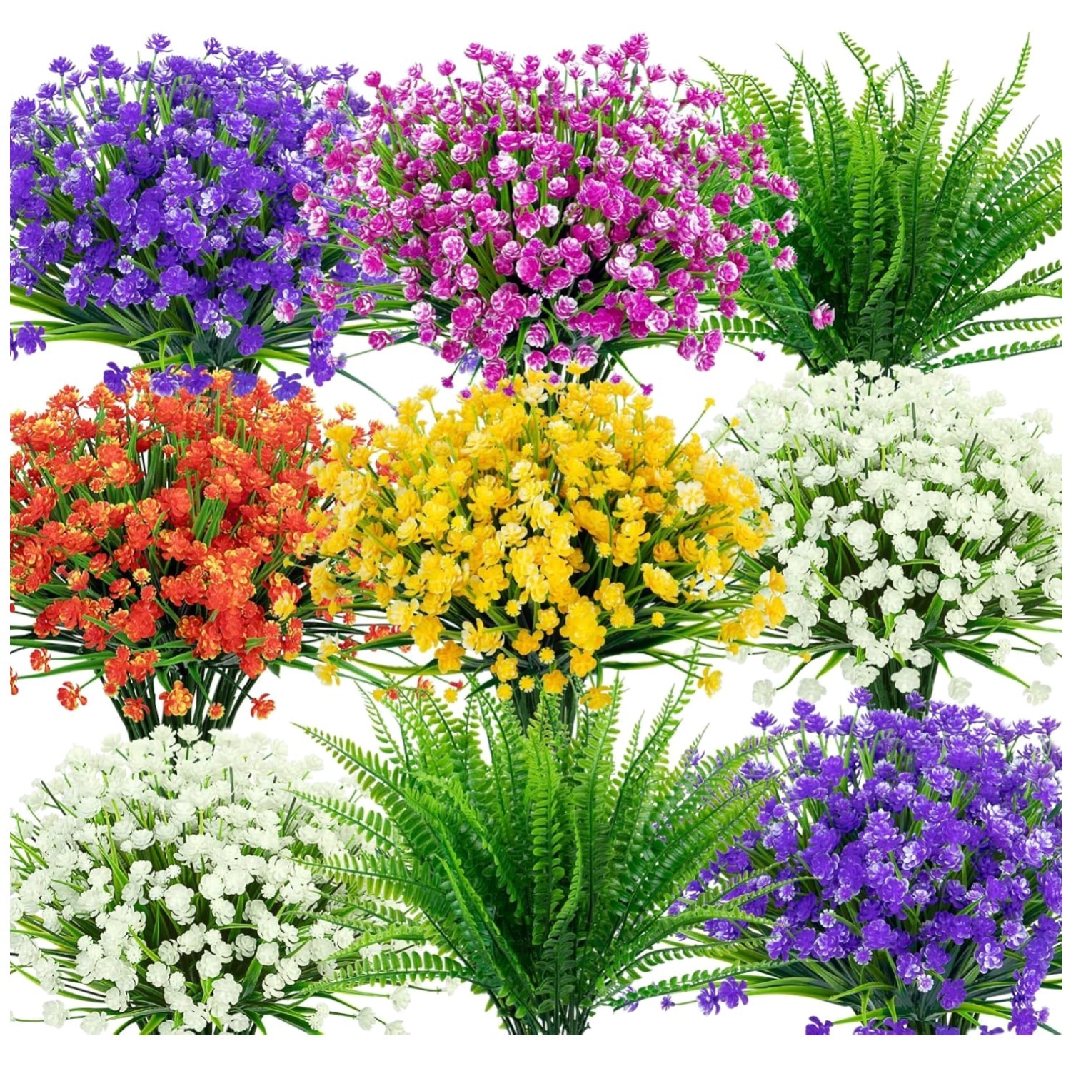Multi Color Faux Flowers for Indoor Outdoor Decor