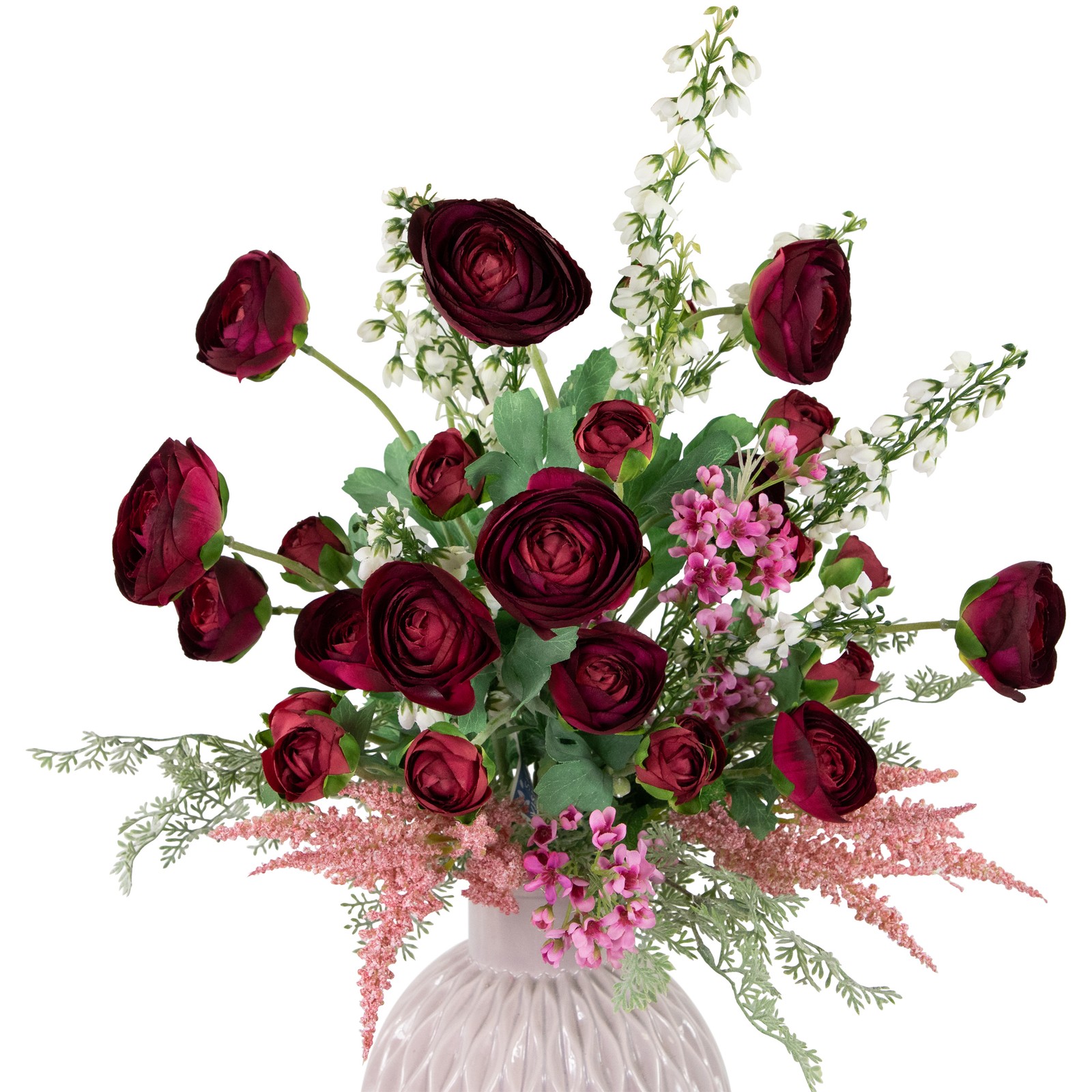 Northlight Real Touch™ Red Ranunculus Artificial Floral Sprays, Set of 6 – 21″