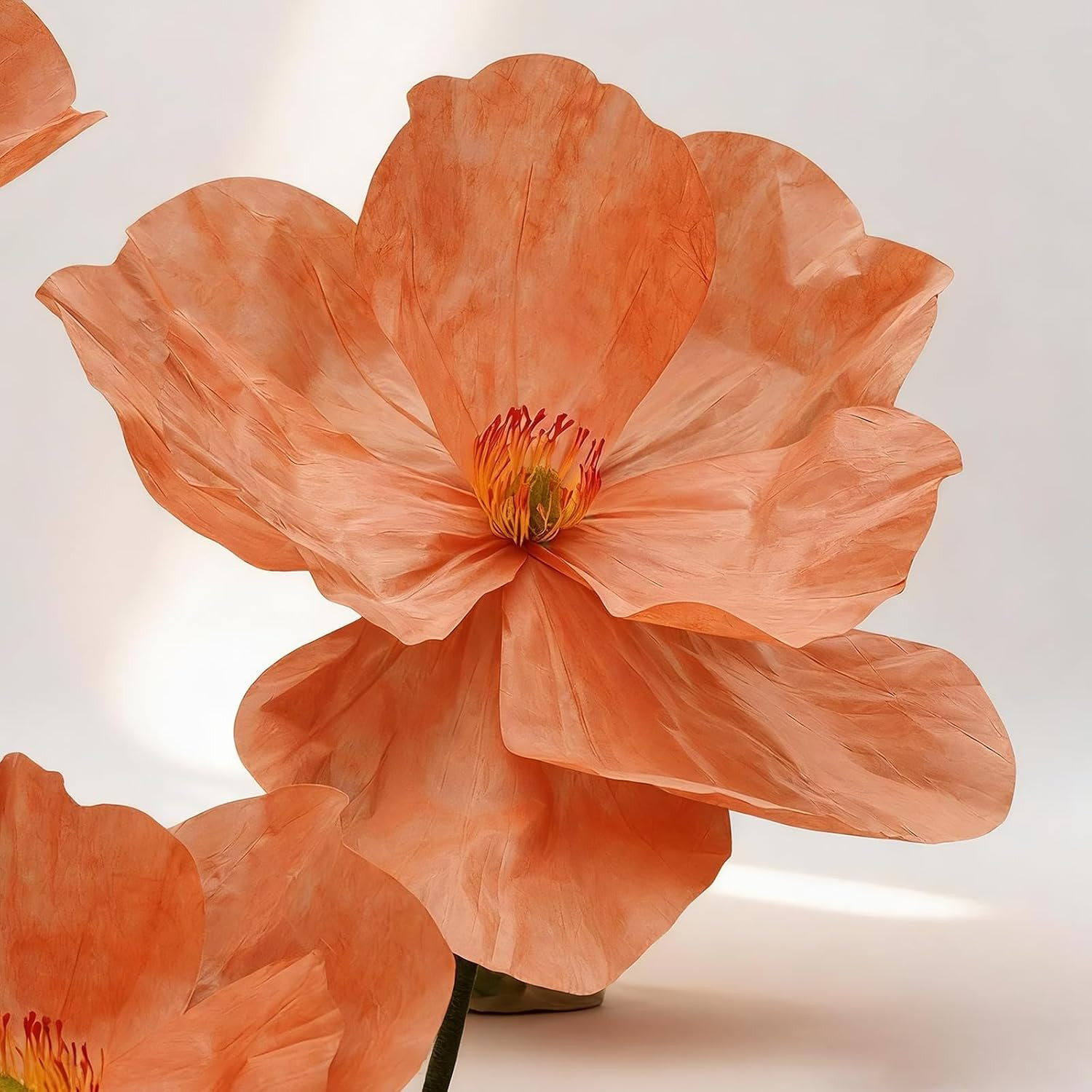 Giant Poppy Artificial Flowers with Stand,Large Gradient Paper Flowers,Waterproo