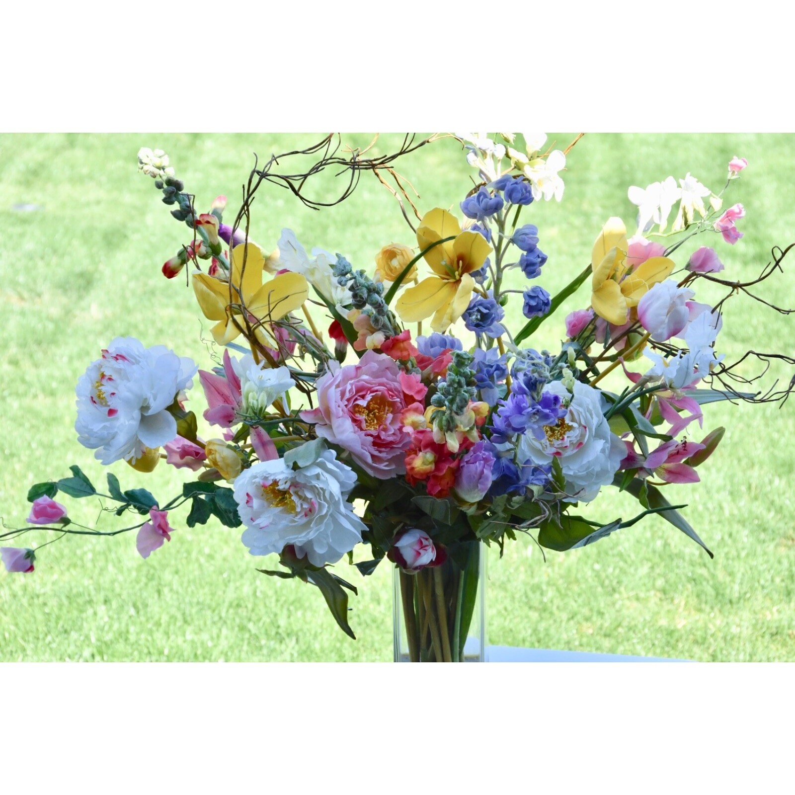 Artificial Colorful Silk Spring Floral Bouquet Centerpiece Arrangement 32″