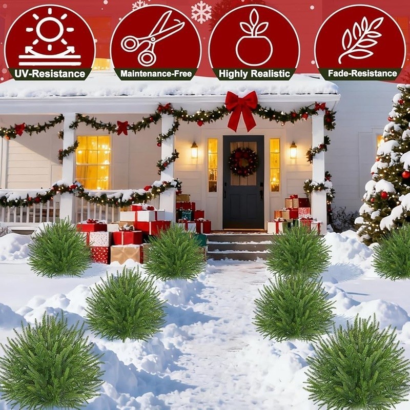 2 Pack Artificial Norfolk Pine Bushes UV Resistant Indoor Outdoor Decor New