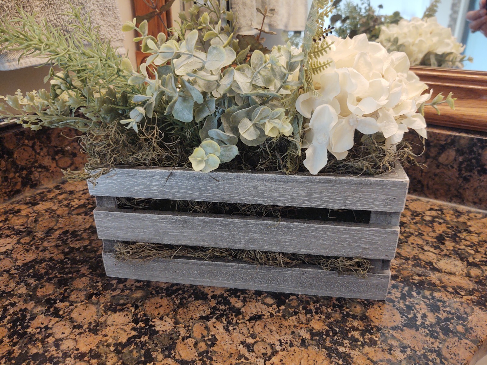 Floral Arrangement, Housewarming Gift, Flower Arrangement Wooden Box, Home Decor