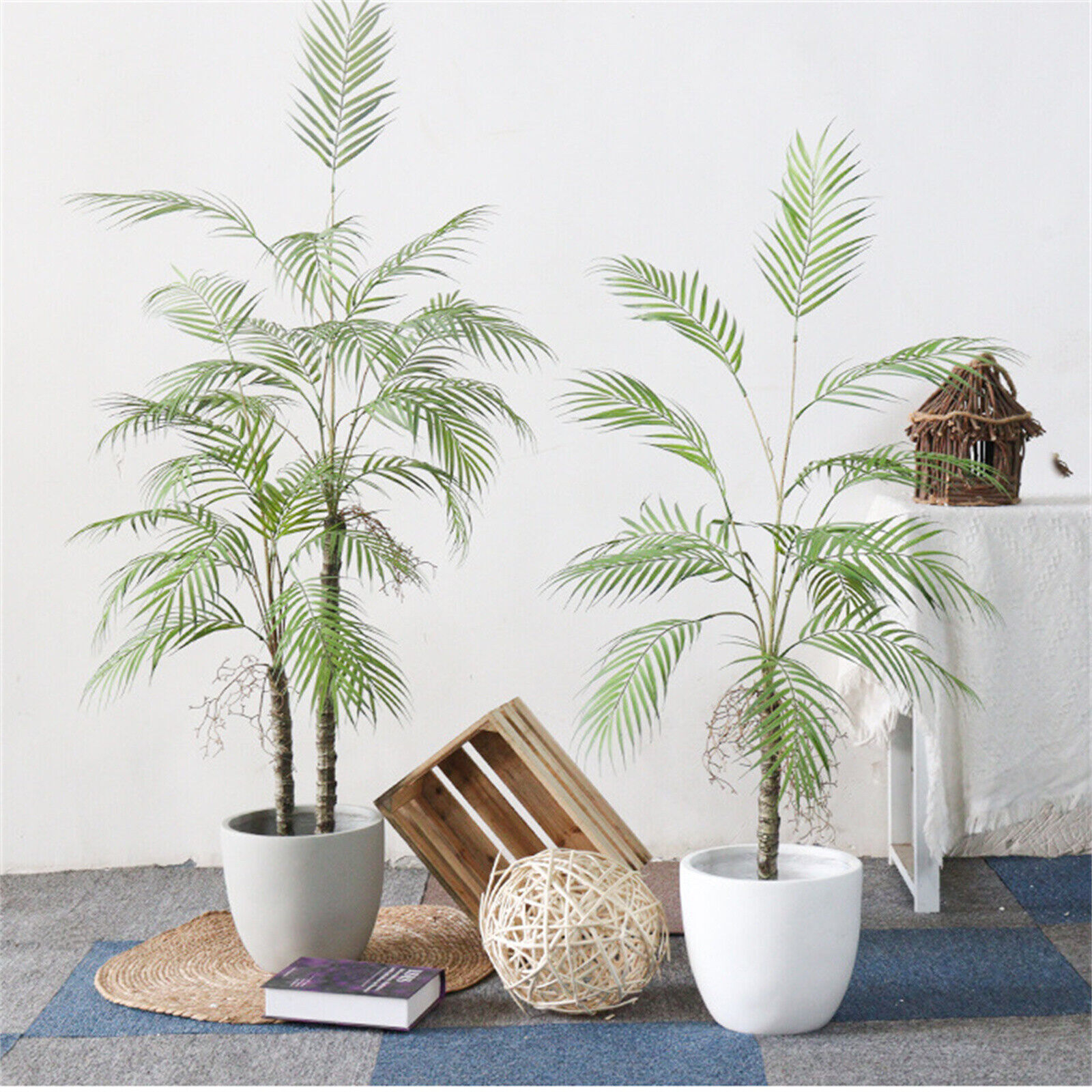 4ft/5ft Artificial Golden Cane Palm Tree Faux Plant Indoor Outdoor Home Decor