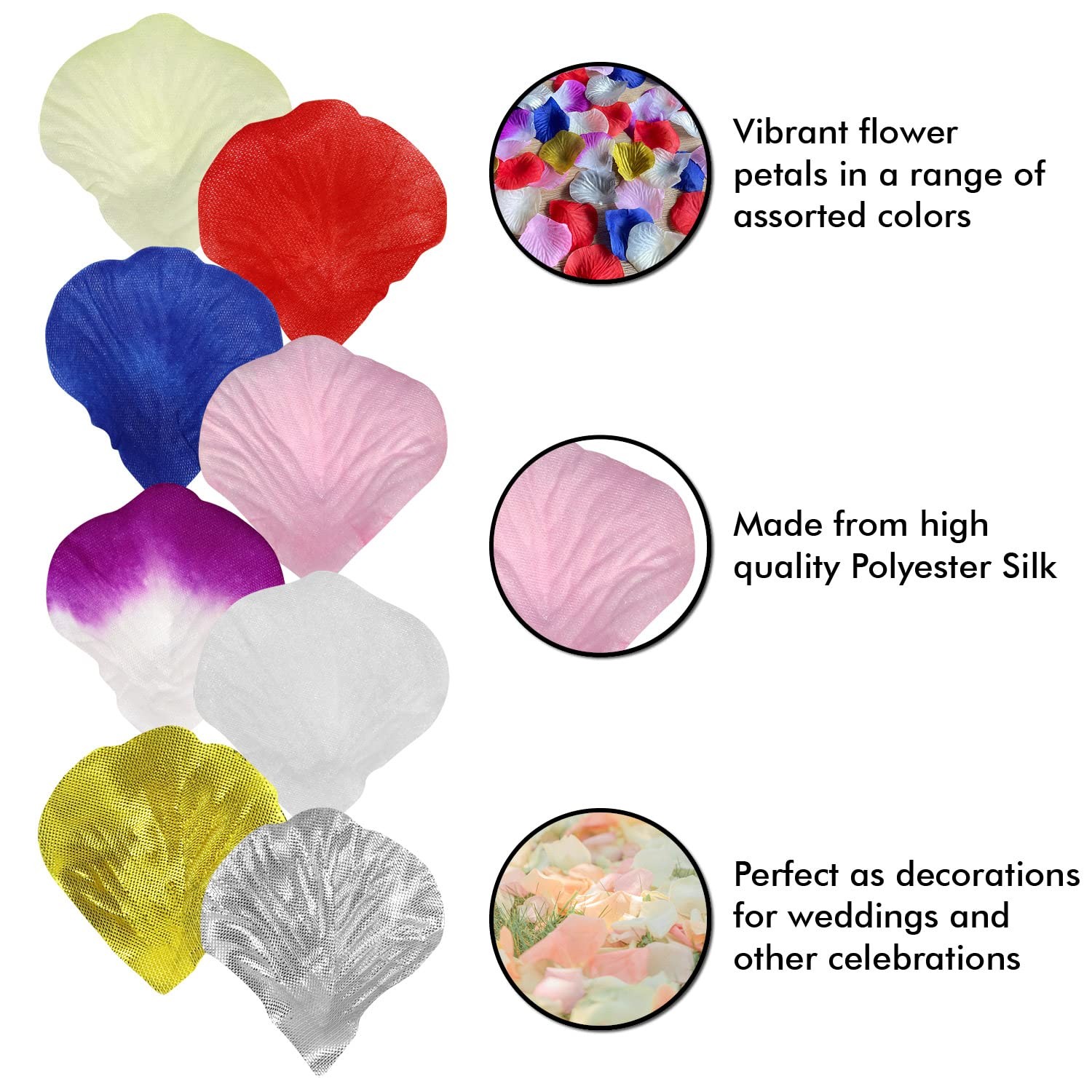 1350 PCS Silver Artificial Silk Rose Petals Wedding Valentines Day Decor