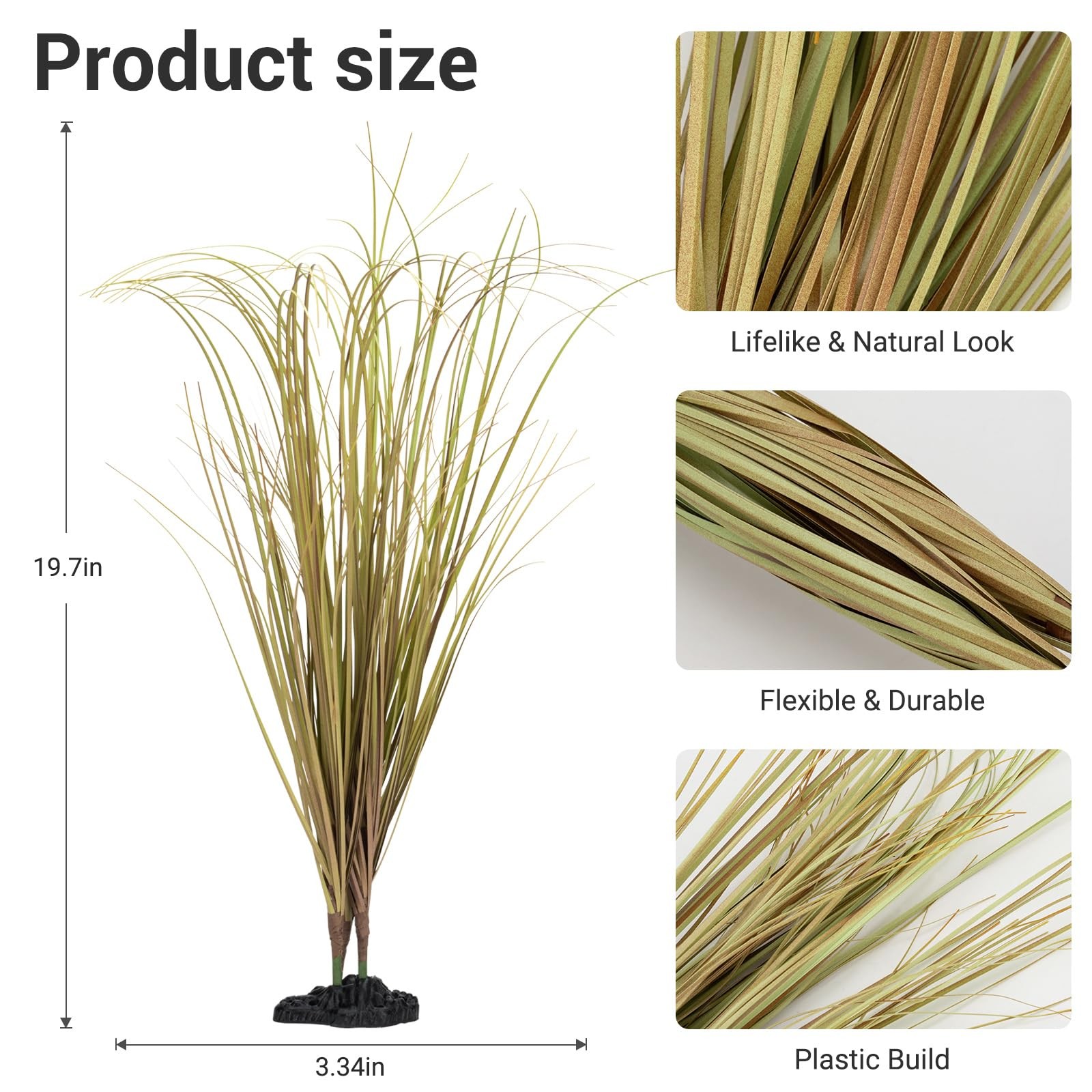 Fake Desert Dry Grass, Artificial Plants for Reptile Tank Accessories, Habita…