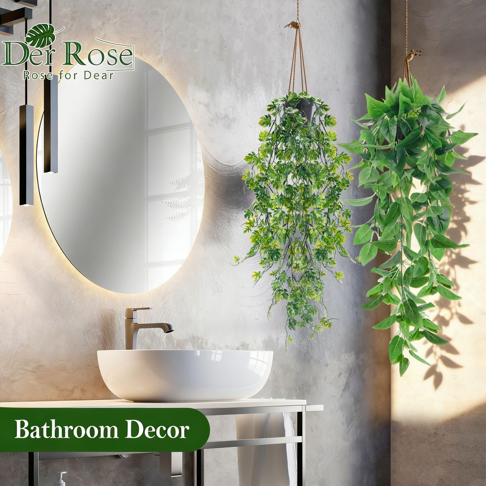 8Pcs Artificial Ivy Vine & Eucalyptus Hanging Plants – Faux Greenery for Home De