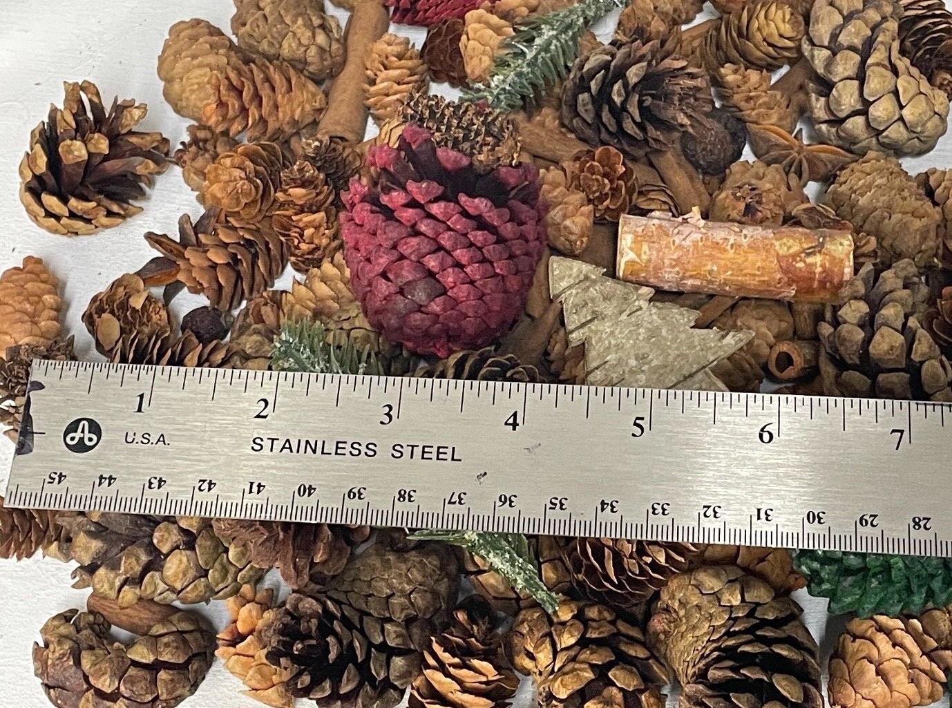 12 oz BOWL FILLERS Pinecones Cinnamon Wood Brown Green Red Rustic Fall Christmas