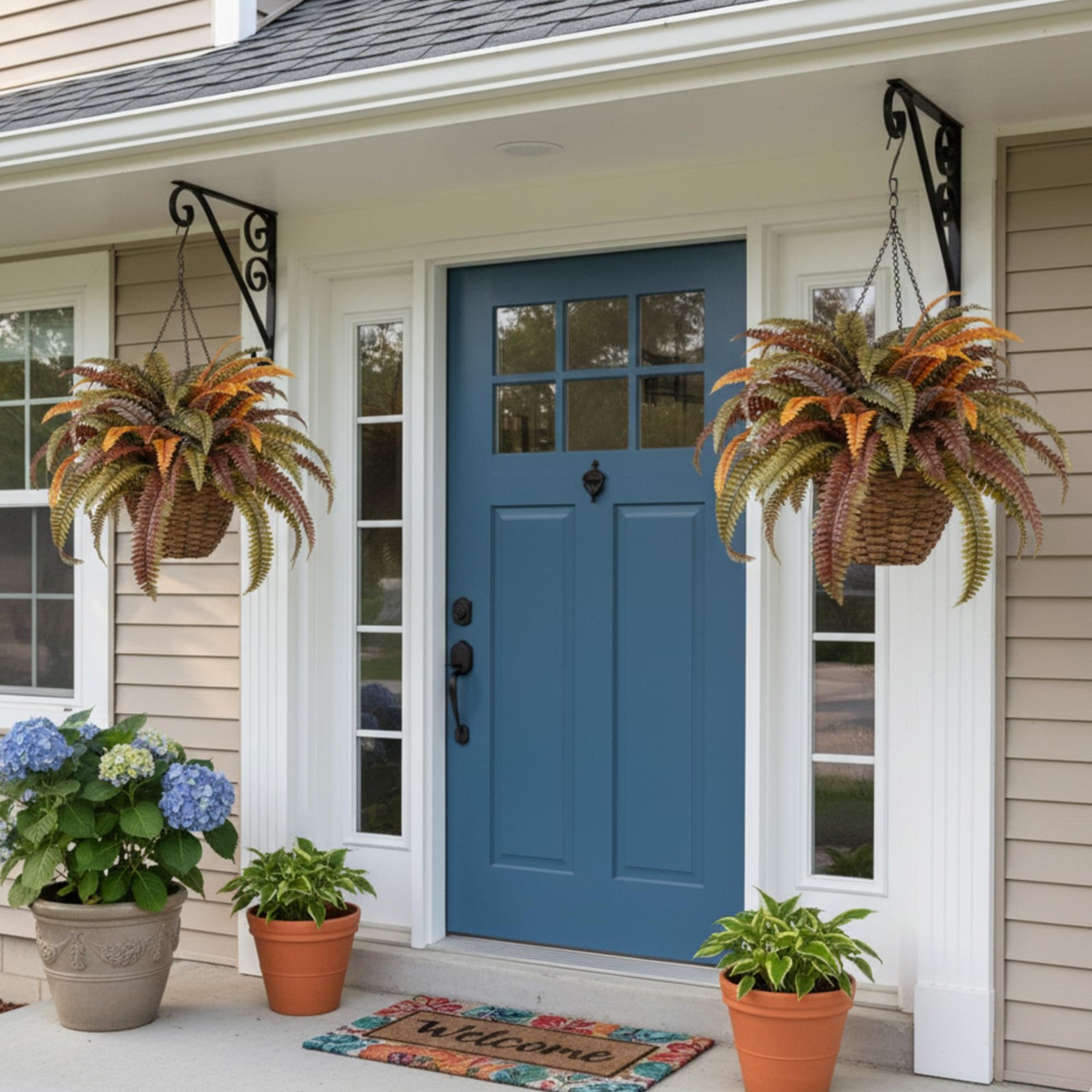 Artificial Plants Faux Fern, Artificial Ferns for Outdoors Indoors, 45 Inch L…
