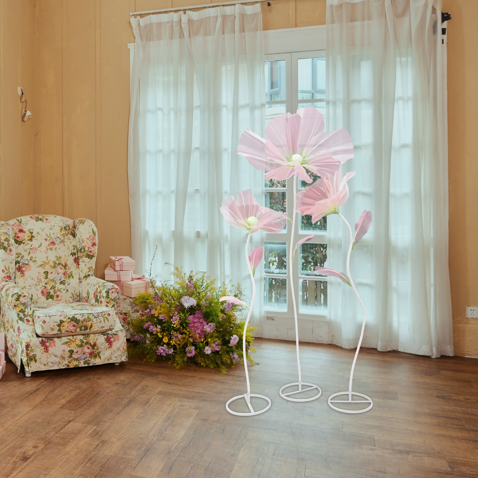 Giant Artificial Flower Decoration for Wedding Background, Artificial Flowers