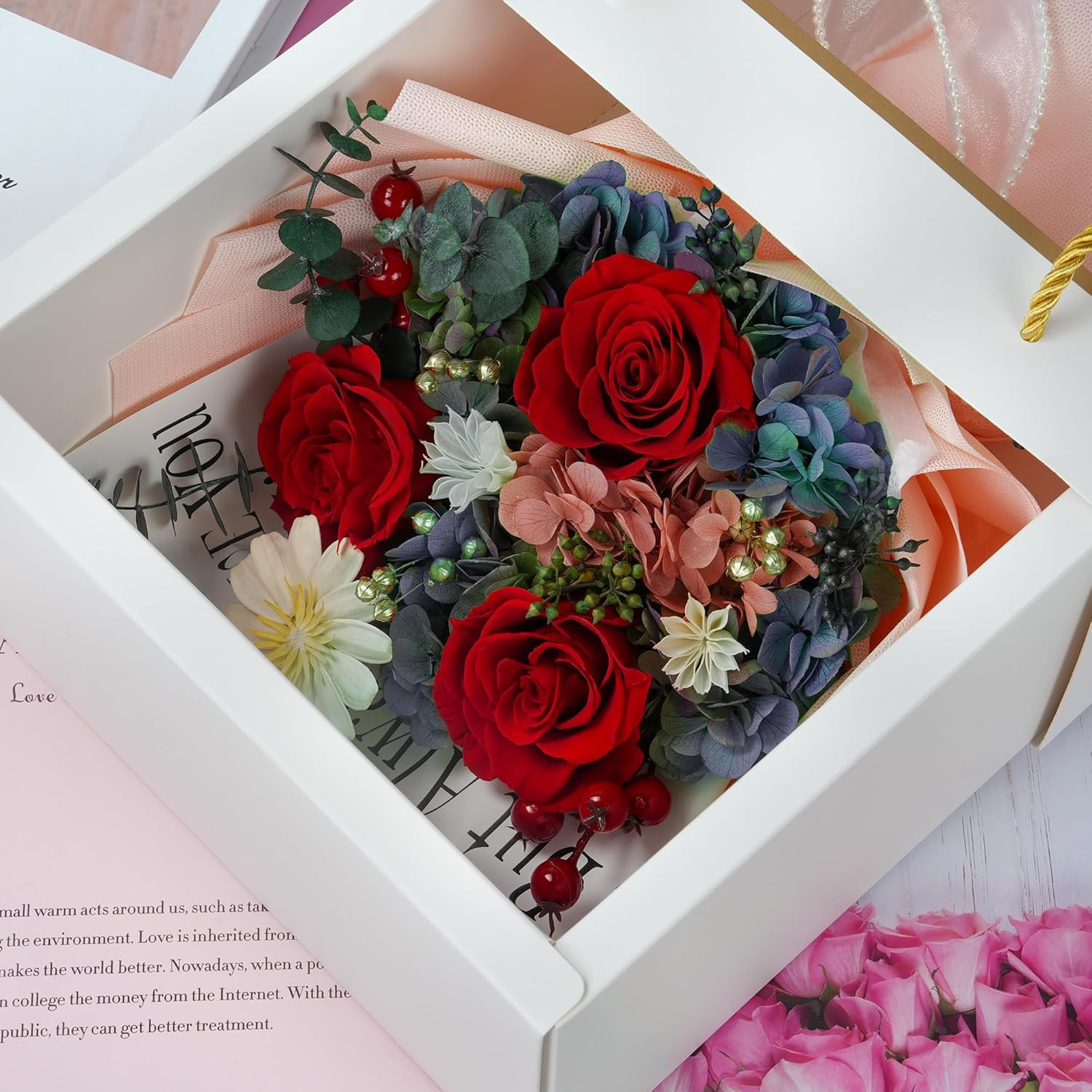 Valentines Day Rose Gifts for Her,Birthday Gifts for Women,Preserved Flowers for