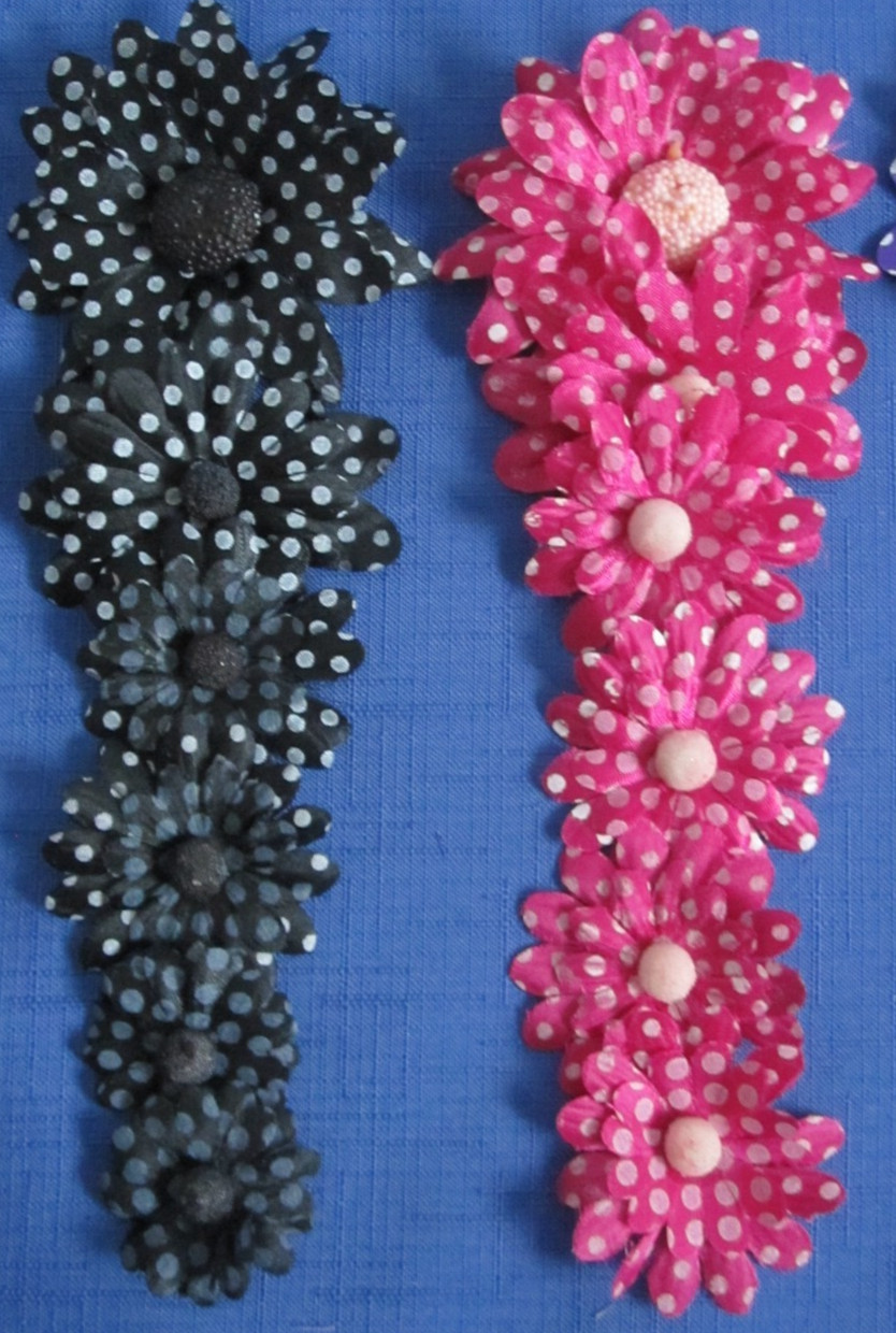 #9 Lot-38 Used Silk Flower Blooms Polka Dot Daisy 1.5-3.5″ Multiple Colors