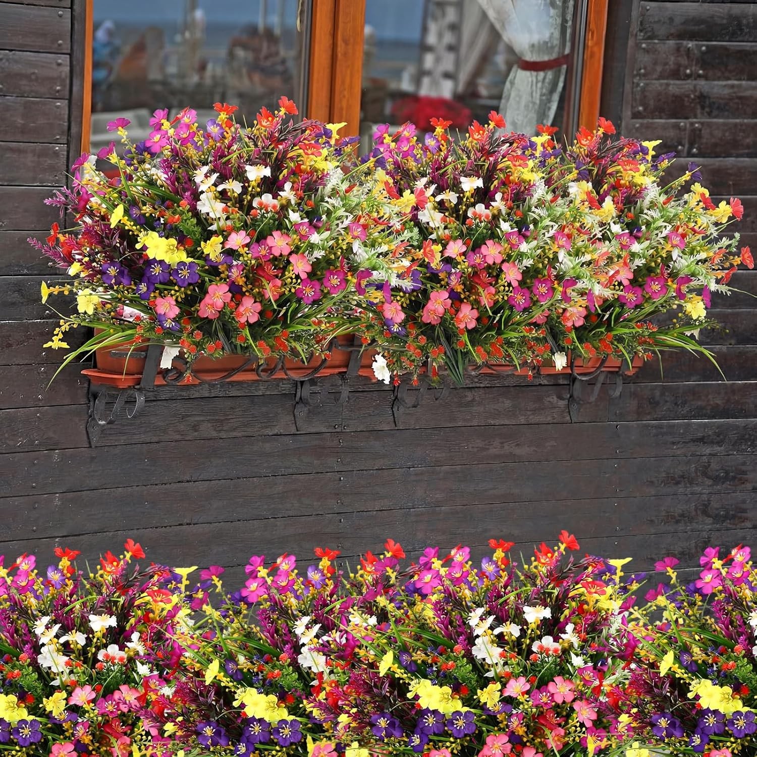 12 Pcs Artificial Flowers for Outdoor Faux Wildflower Plants UV Resistant