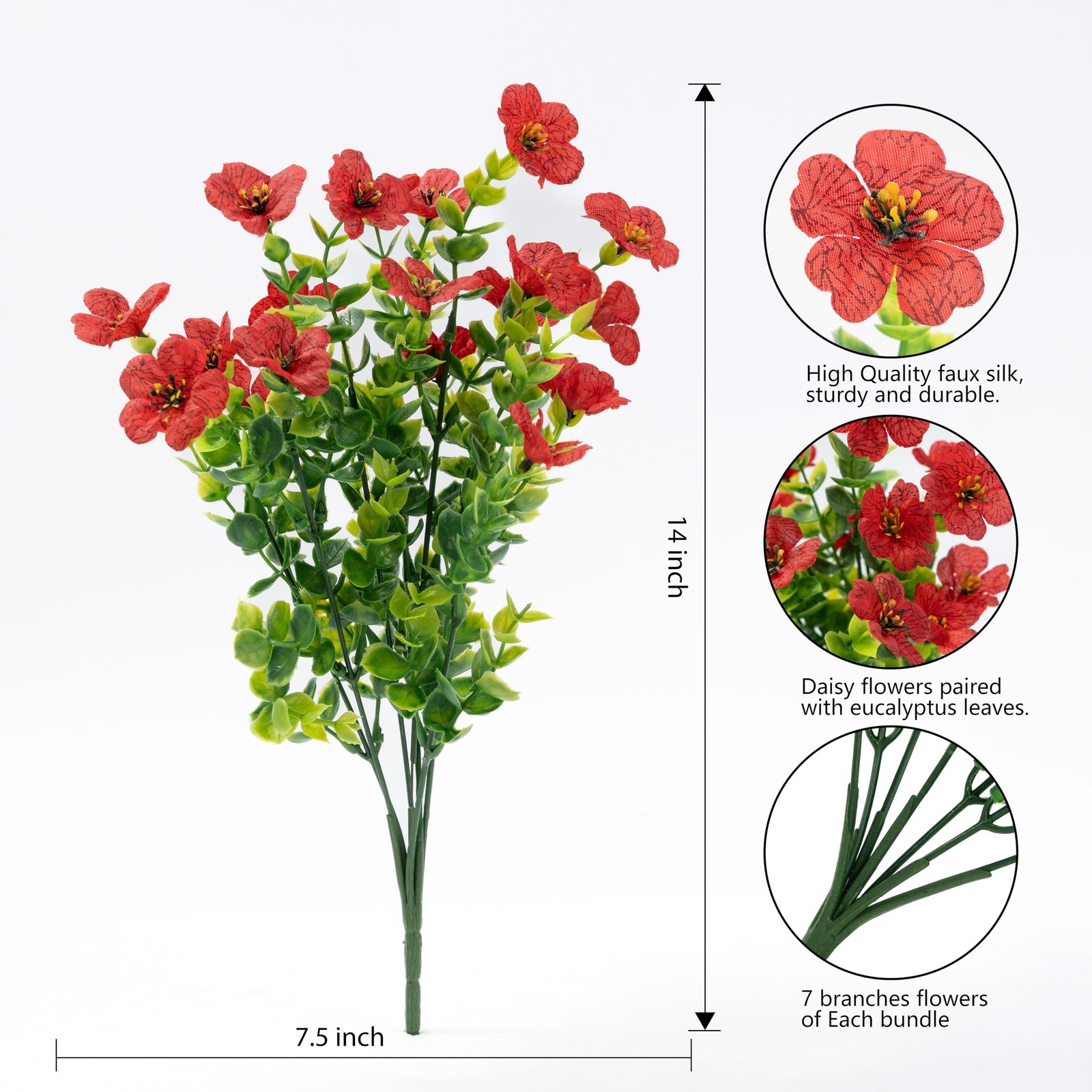 Artificial Flowers for Outdoor Indoor Garden Home Decoration, Faux Flower Dai…