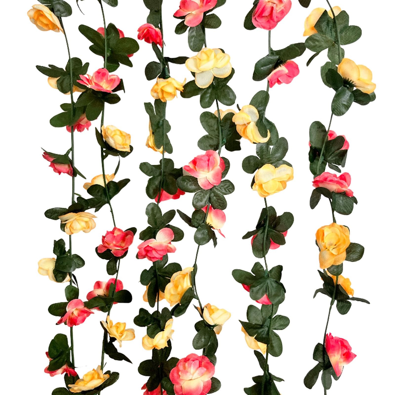 8pcs 63ft Pink Yellow Rose Garland Fake Flower Vines Artificial Vine Flowers Ros