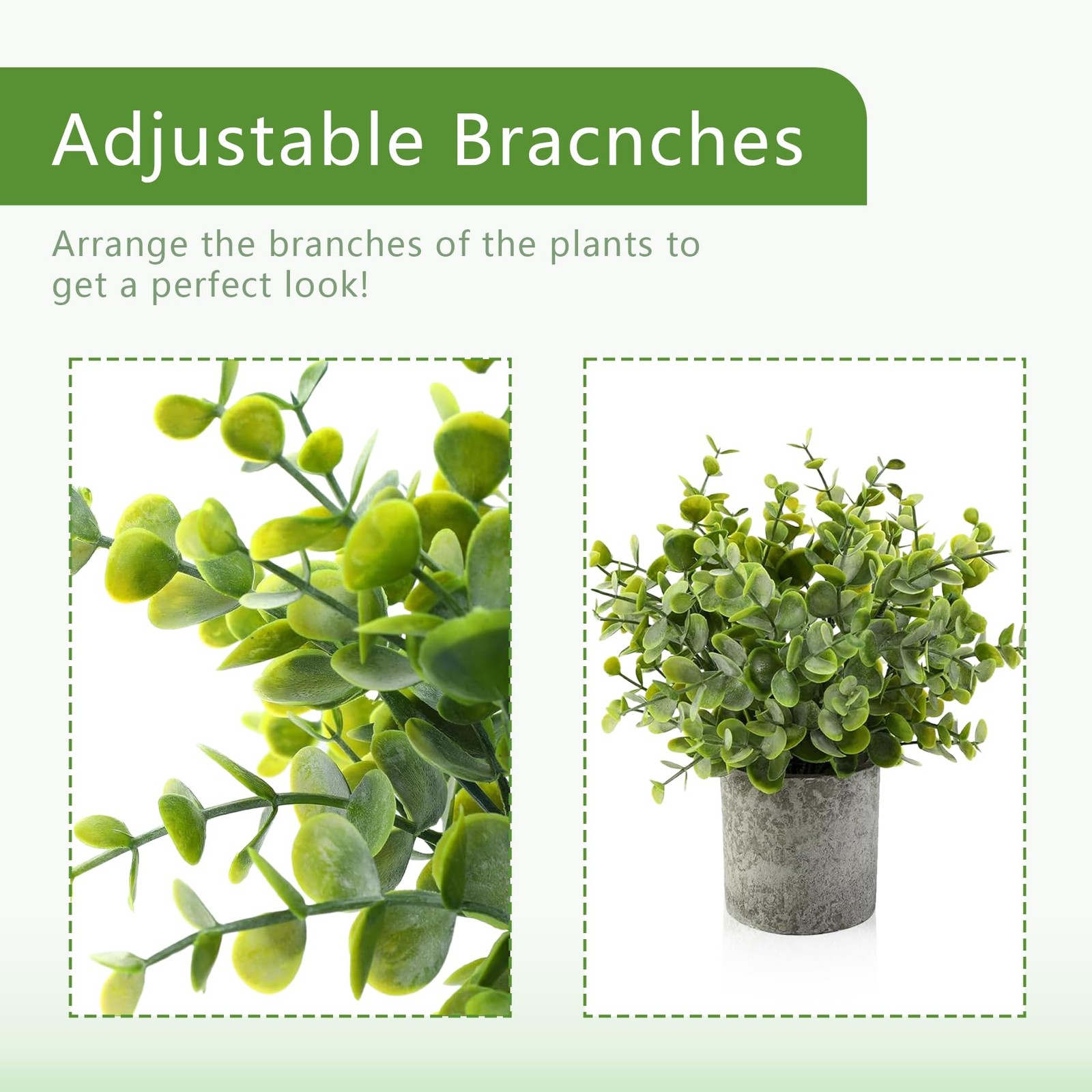 4 Packs Fake Plants Small Artificial Plants for Shelf Lavender Flowers Eucaly…