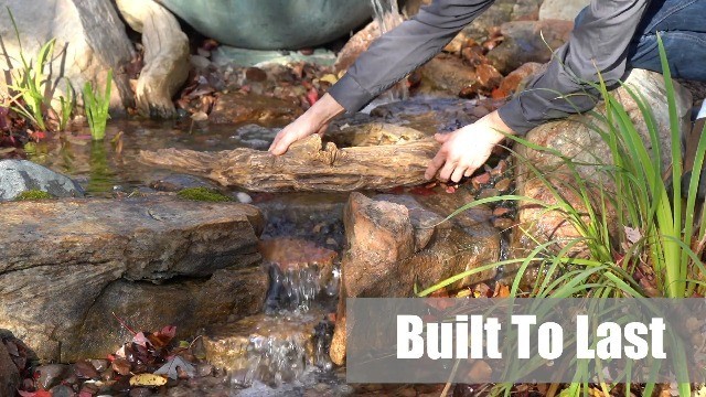 Faux Driftwood Decorative Accent for Pond, Landscape & Garden – 30 Inch Natural