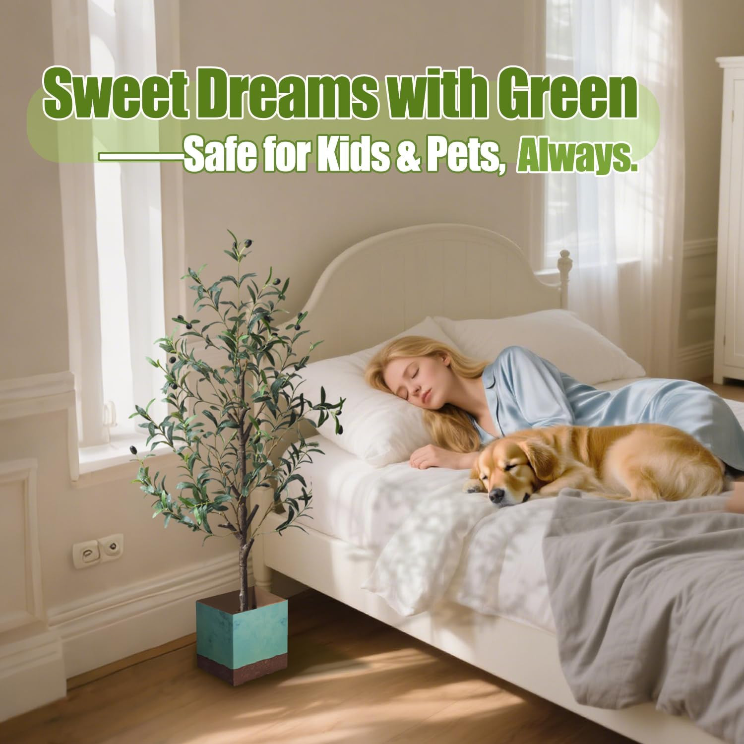 4 FT Artificial Olive Tree with Realistic Green Foliage and Natural Look Indoor