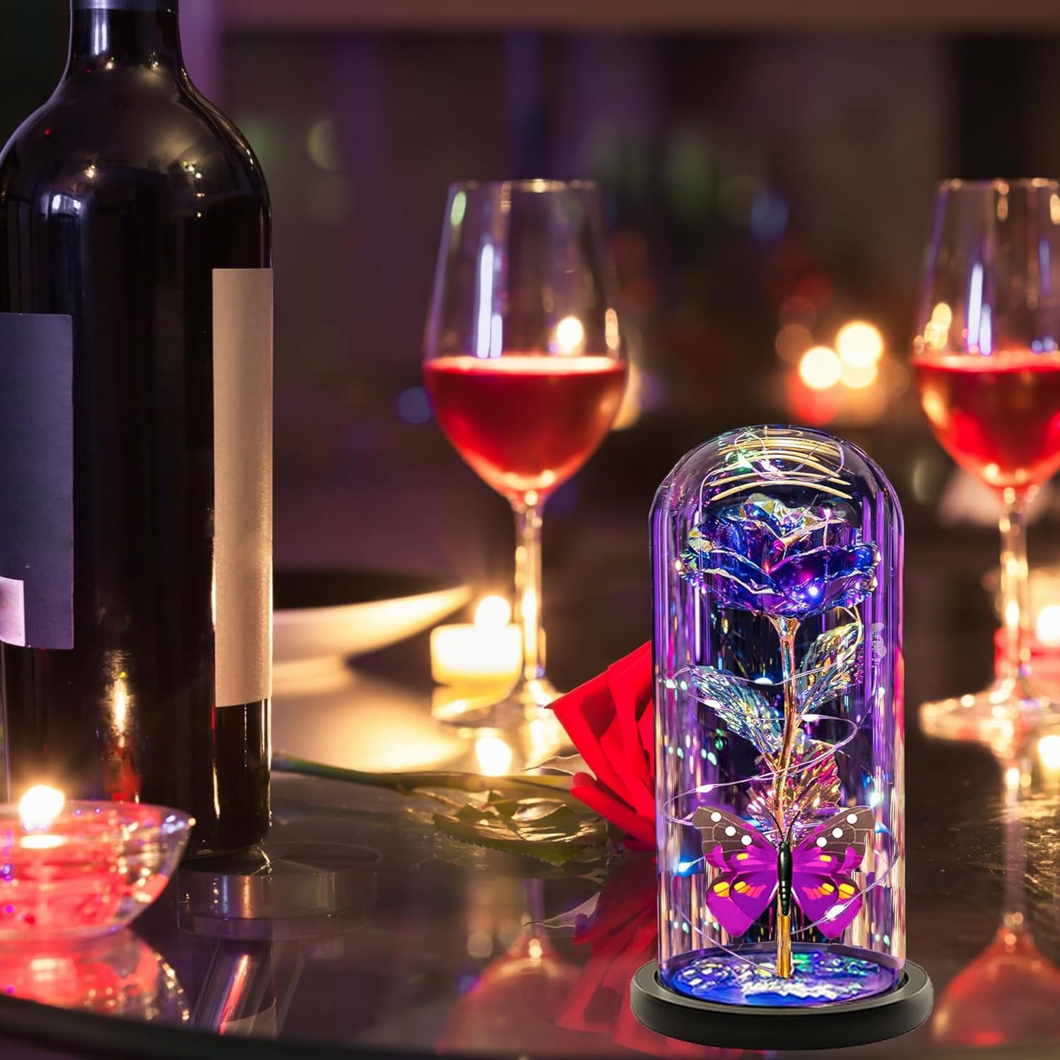 Mothers Day Flower Gifts for Mom Women Grandma Her Wife,Light up Rose in a Glass