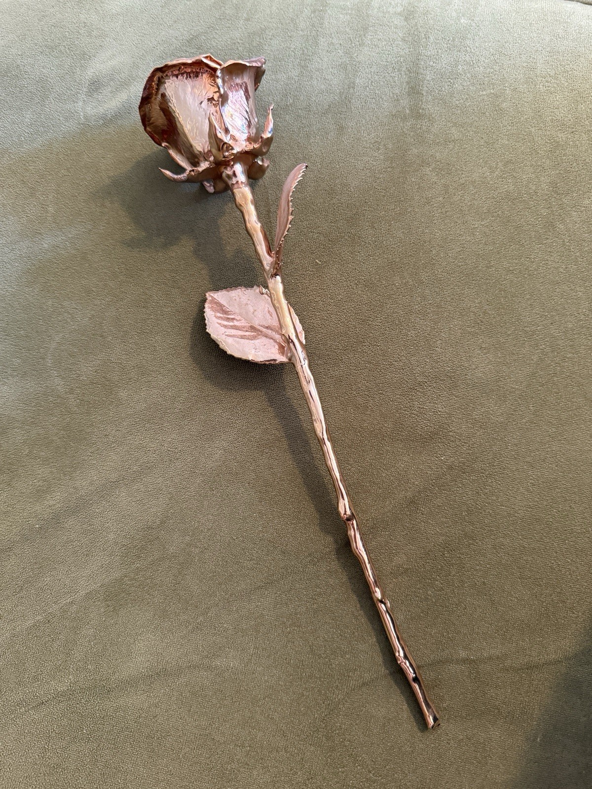 Gold Dipped Rose Electroformed & Finished In 24 karat Gold 11.5″ long