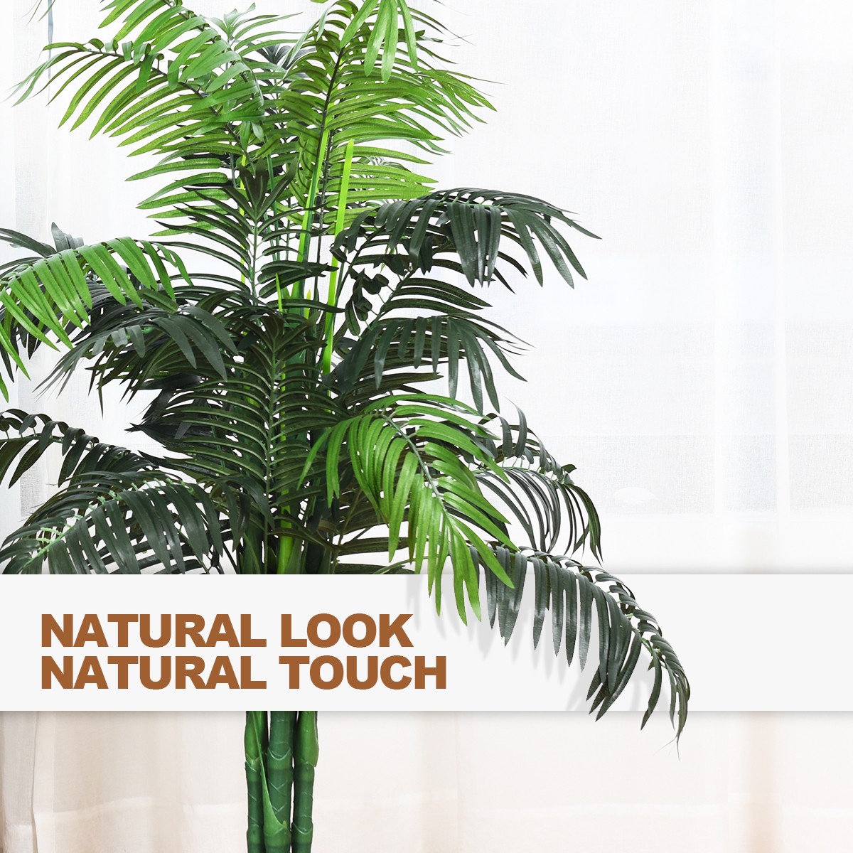 3.5-Ft Artificial Areca Palm Decorative Silk Tree w/ Base In/Outdoor Living Room