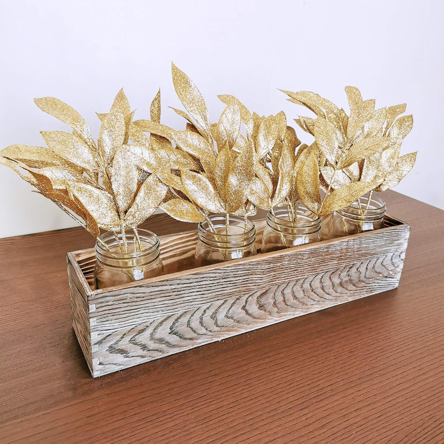 20 Pieces Gold Glittered Artificial Leaf Spray Picks 12″ Tall for Christmas Wint