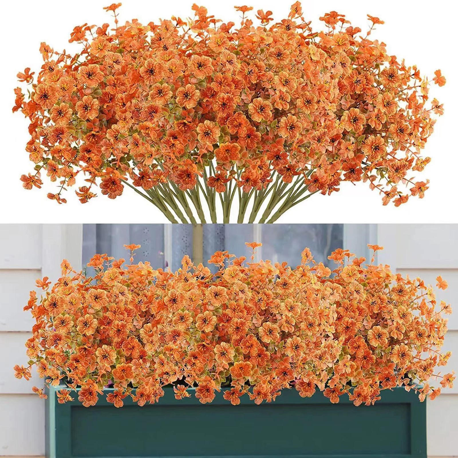 ↑10pcs Artificial Fall Flowers Real Looking Vibrant Colors No Fade Fall Fake