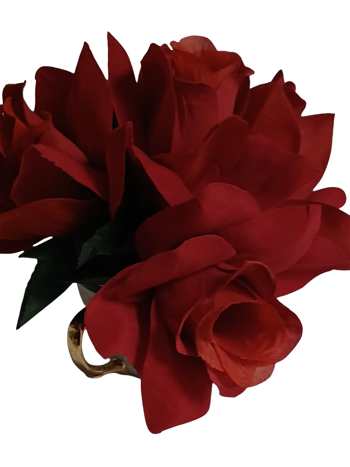 Red Rose Floral Arrangement Tea Cup POP-IN Romantic Elegant Wedding Holiday LOVE
