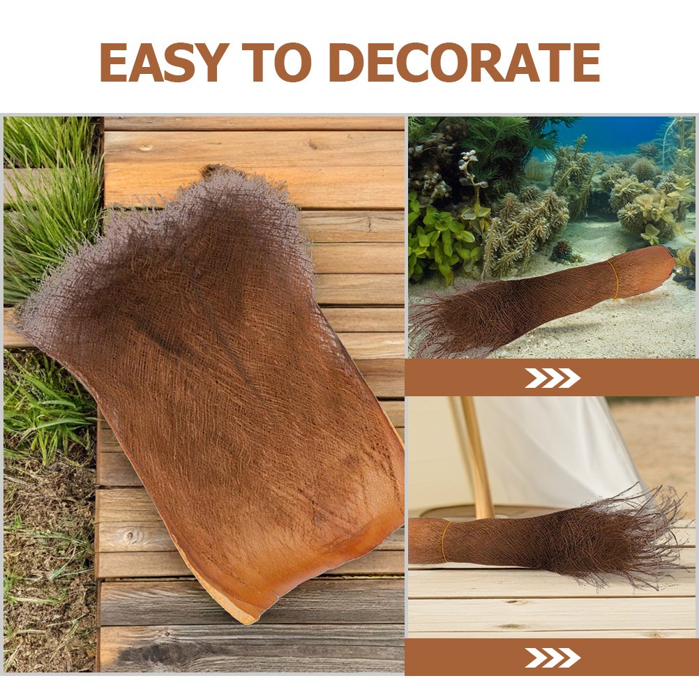 5 Sheets Brown Natural Palm Fiber Garden Decor for and Home Decorations