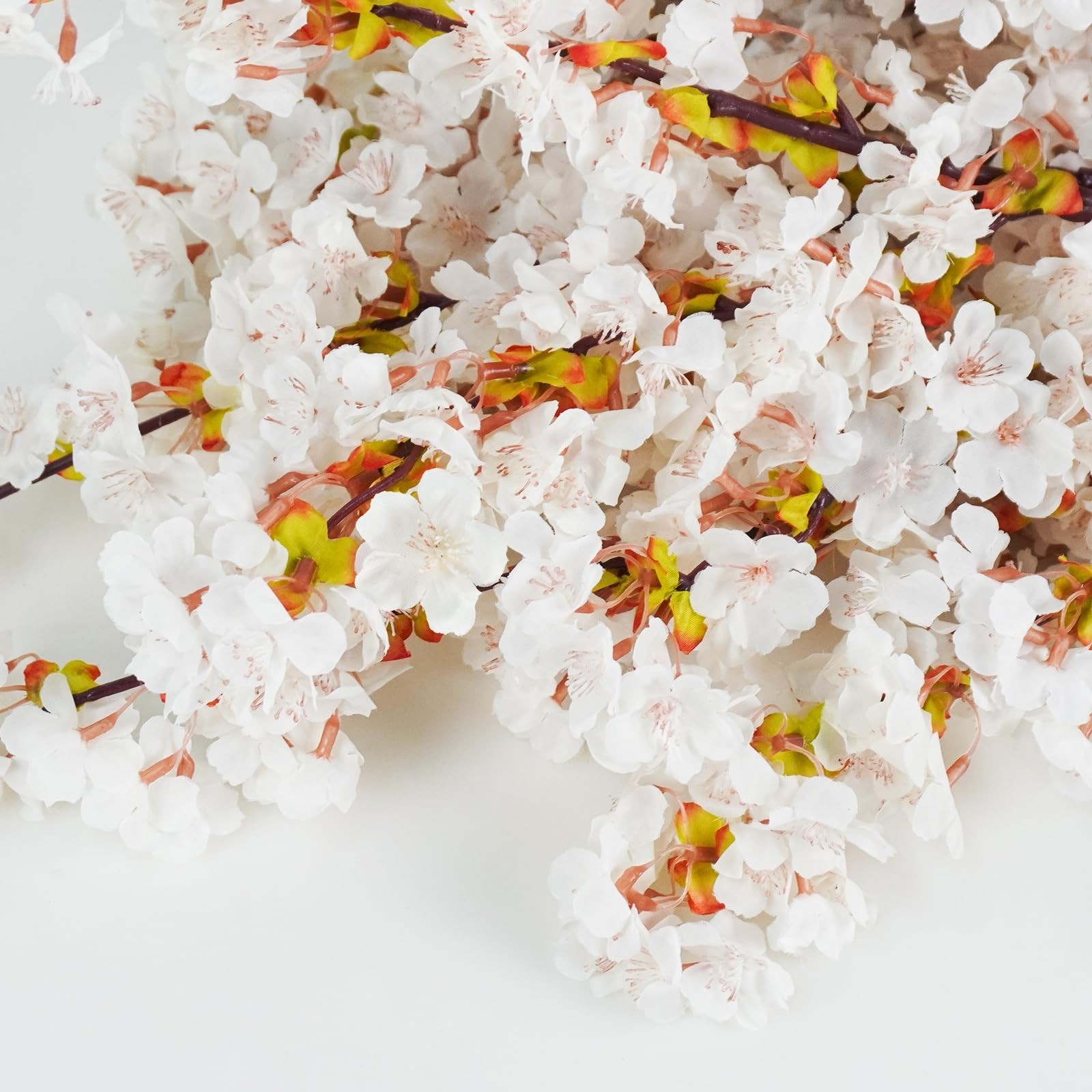 12 Pcs 40″ Faux Silk Cherry Blossom Stems – Real Touch Peach Flowers for Wedding