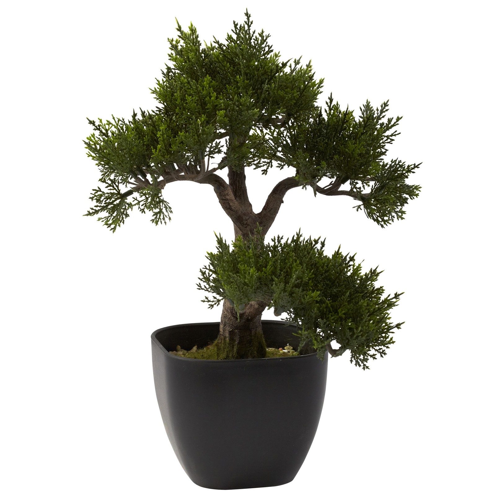 15 Inch Cedar Bonsai Tree Artificial Decorative Plant with Pot 115 Leaves