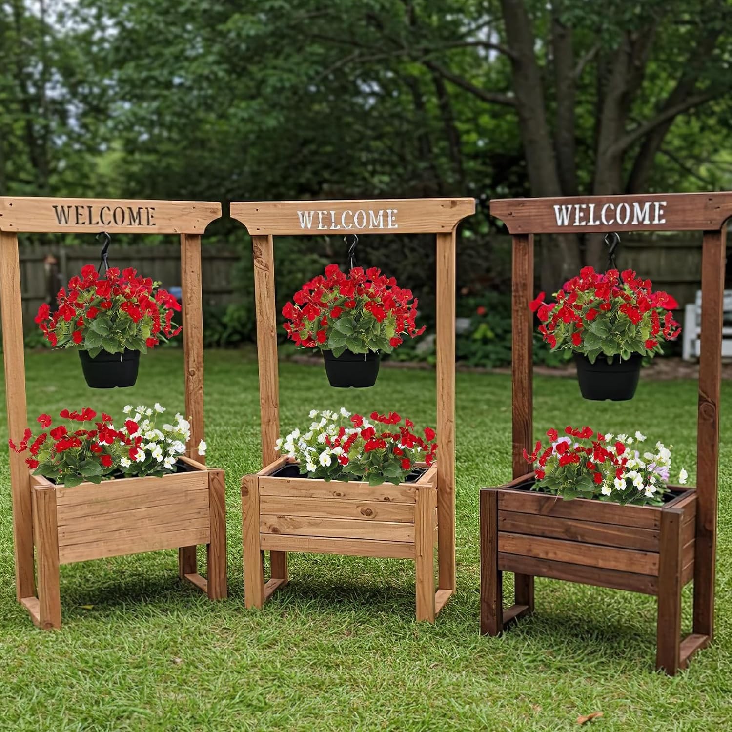 2 Pcs Artificial Flowers for Outdoors Hibiscus Faux Impatiens Outdoor Planters