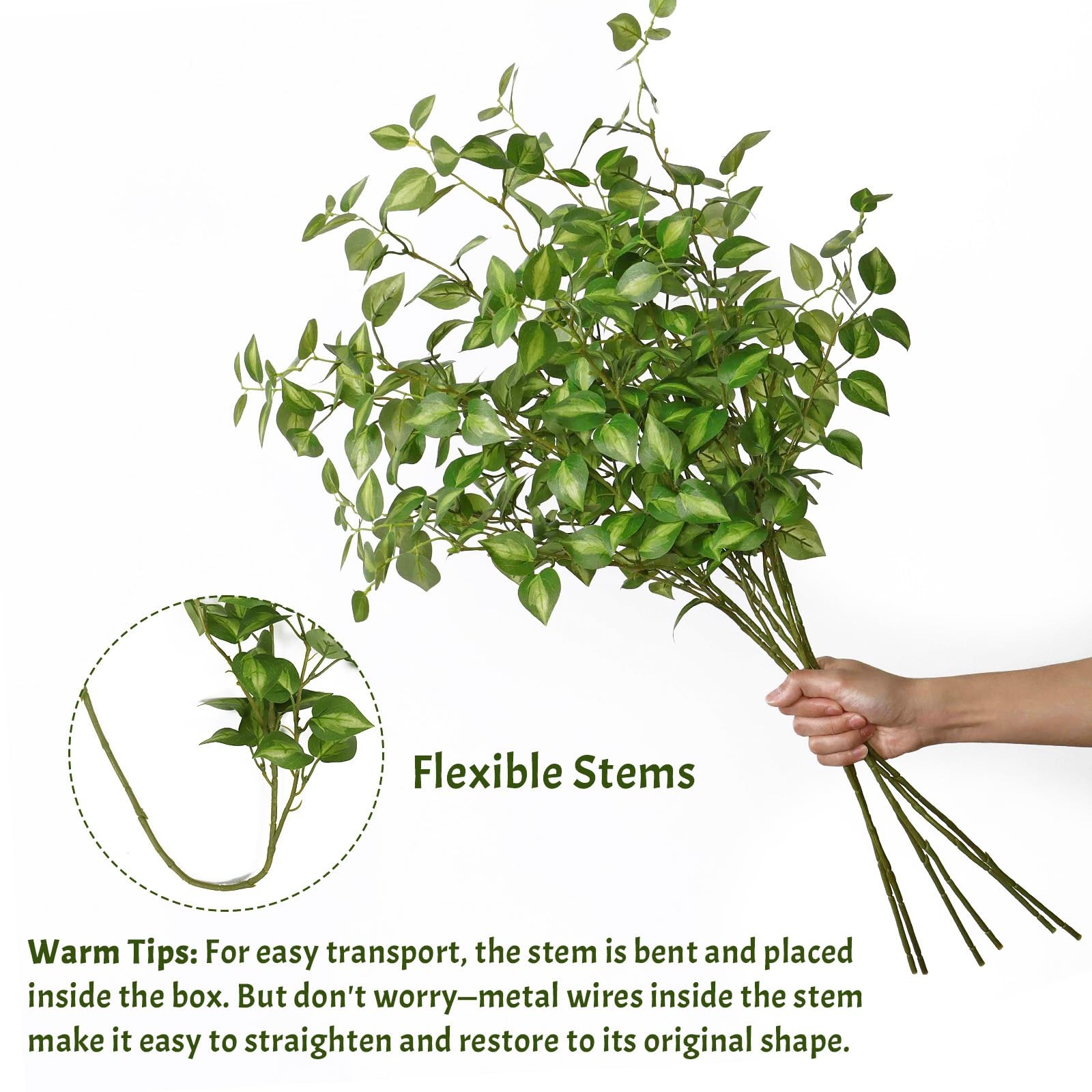 4PCS Artificial Greenery Fake Eucalyptus Leaves Stem Plants 32.7 Inch Faux Fo…