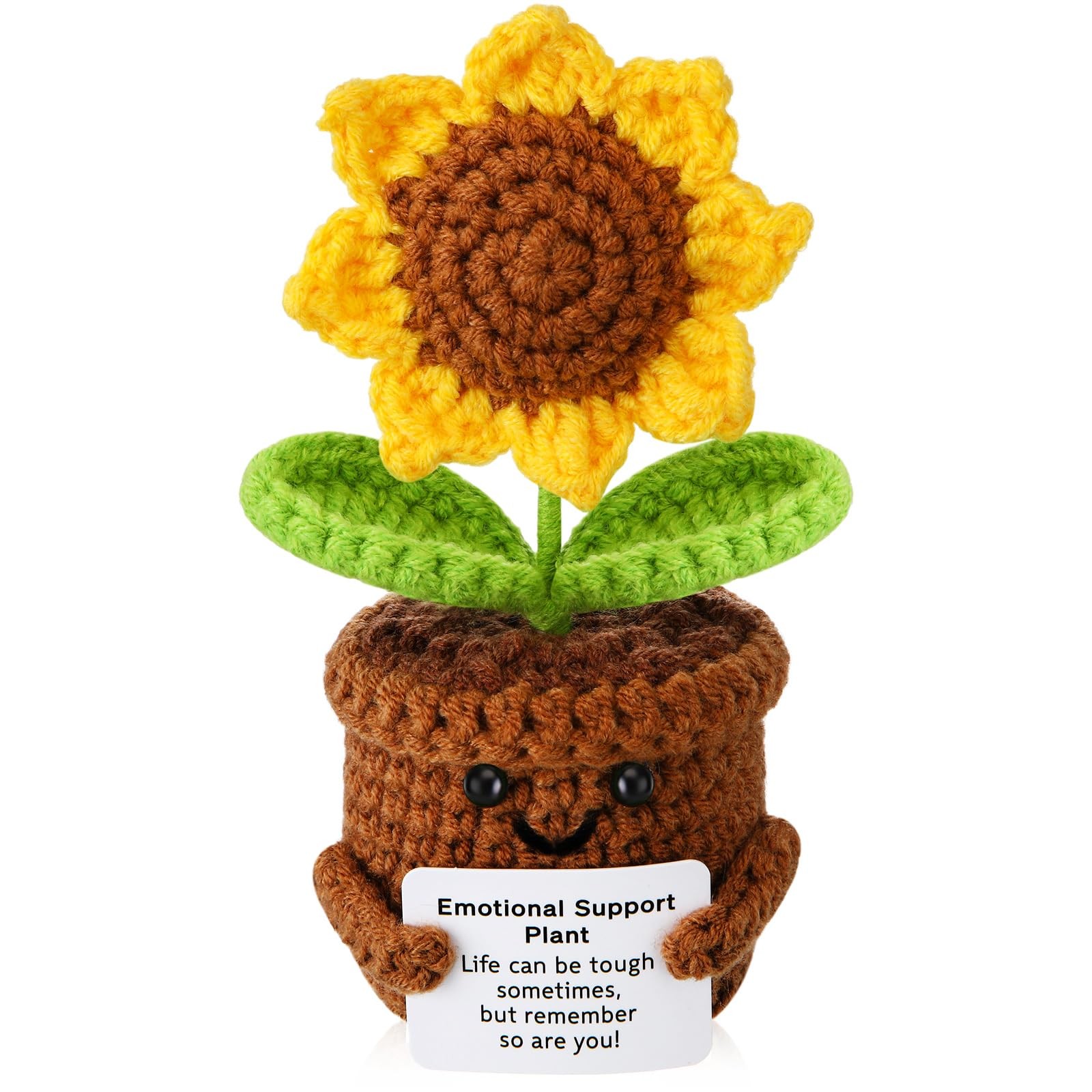 Emotional Support Plush Plant Crochet Sunflower Gifts for Women Mom Teacher C…