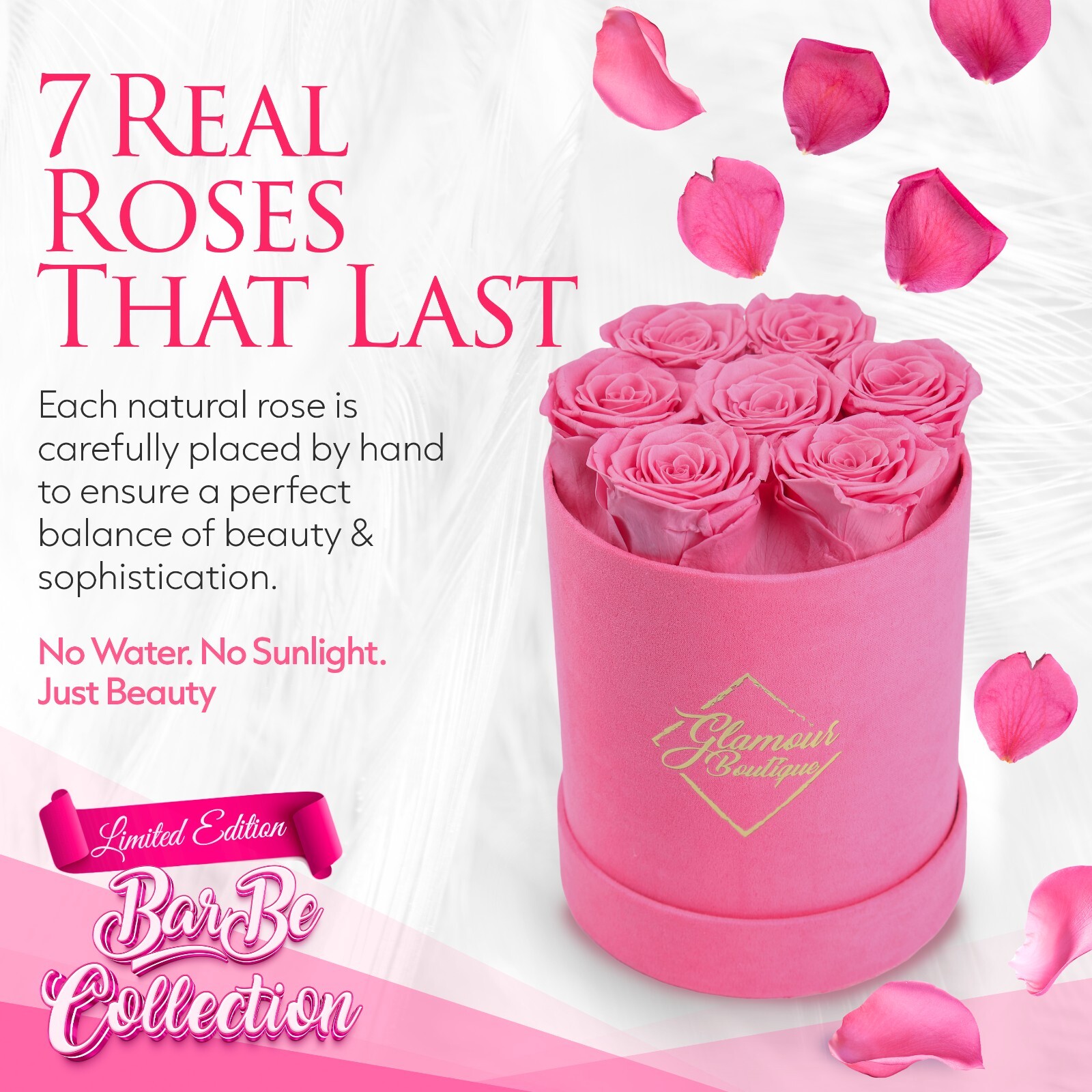 GLAMOUR BOUTIQUE Preserved roses in a box – Forever flowers Barbie Collection