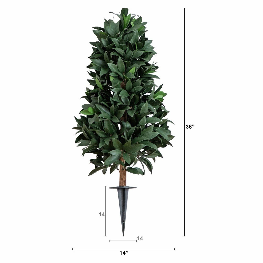 3′ UV Artificial Laurel Plant with Integrated Ground Stake (Indoor/Outdoor)