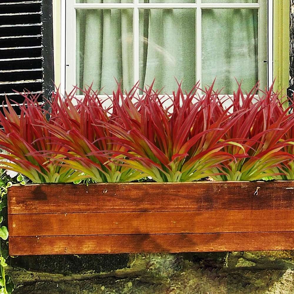 2/4/6/10Pcs Artificial Grasses Uv Resistant Fake Grass Garden Window Decoration