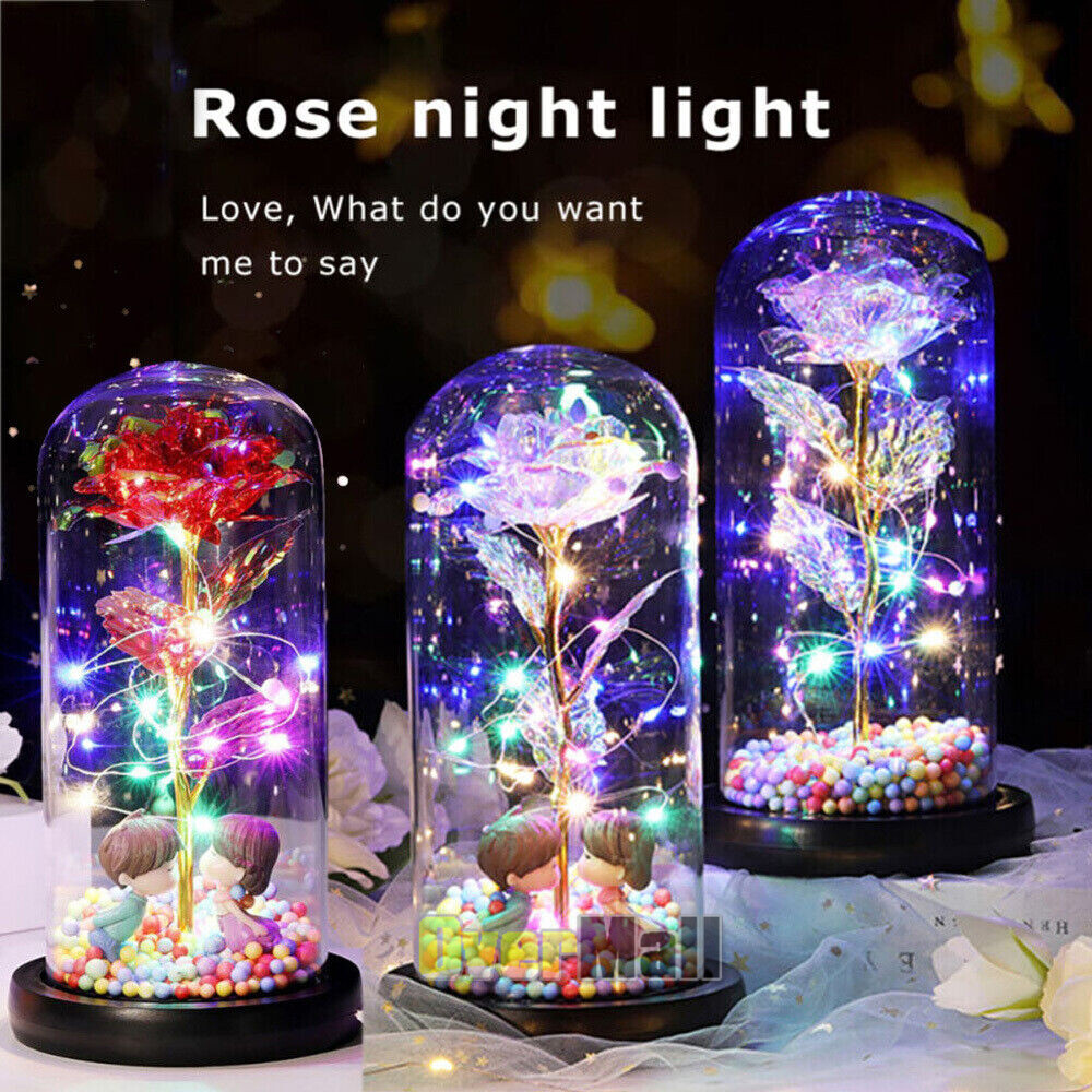 Eternal Enchanted Galaxy Rose in Glass LED Flower Christmas Gifts for Her Womens
