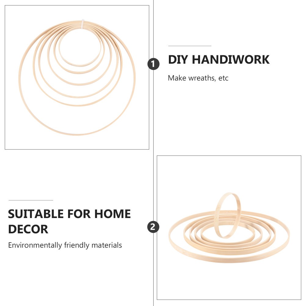 6pcs Wreath Frame DIY Bamboo DIY Craft Decor Bamboo Frame