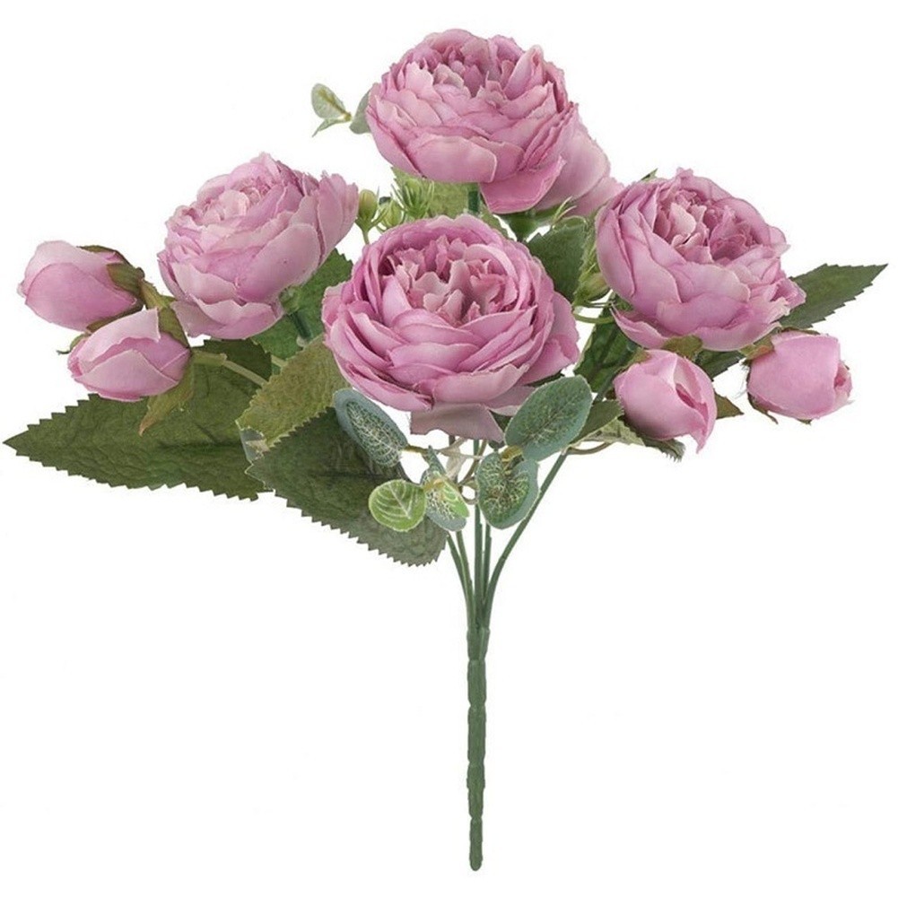 5 Head Persian Peony Silk Flowers Wedding Home Decor Fake Roses Bouquet