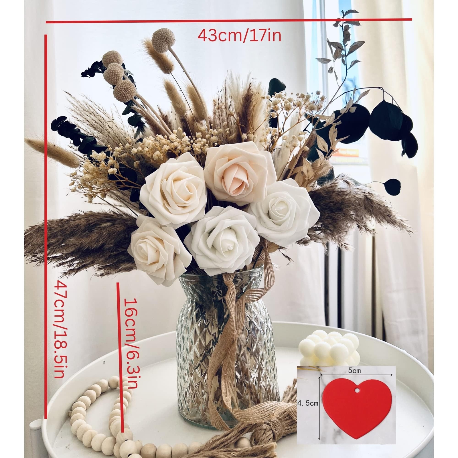 100pcs Artificial Flower Arrangements with Vase Included, Dining Table Center…