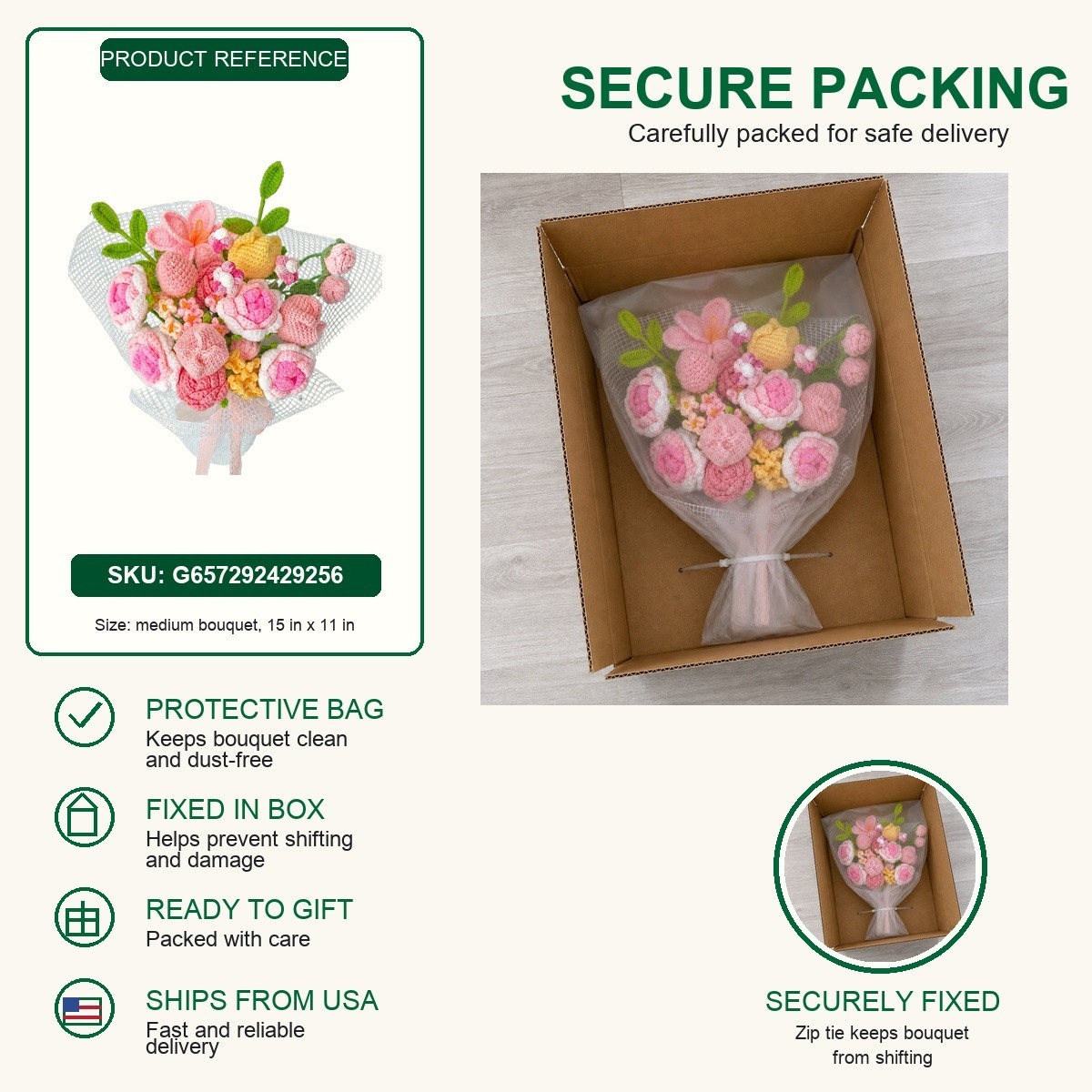 Pink Rose Lily Crochet Bouquet Birthday Anniversary Gift for Her